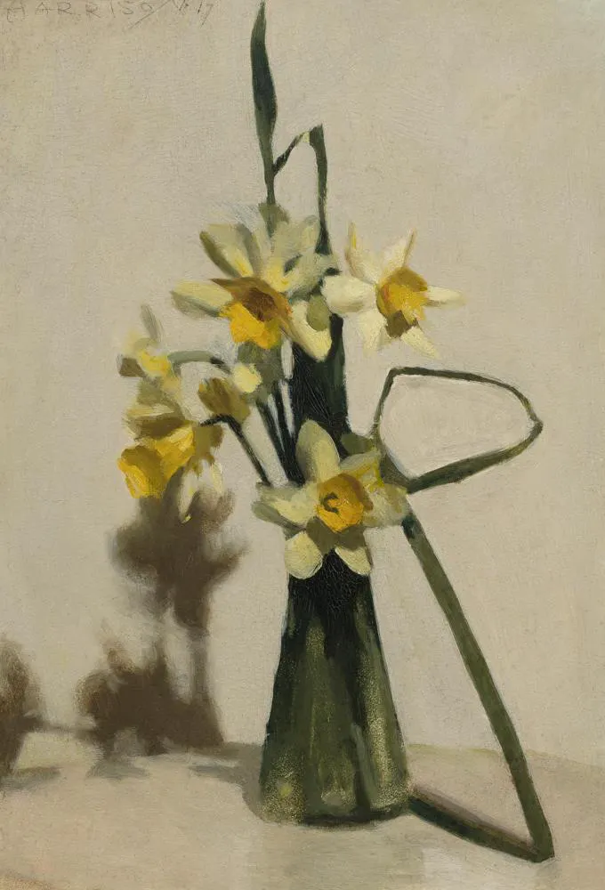 Harry Harrison, <em>Daffodils</em>, 1917, oil on board, 46.0 x 31.0 cm, Art Gallery of Ballarat. Purchased with funds from the Joe White Bequest, 2020.