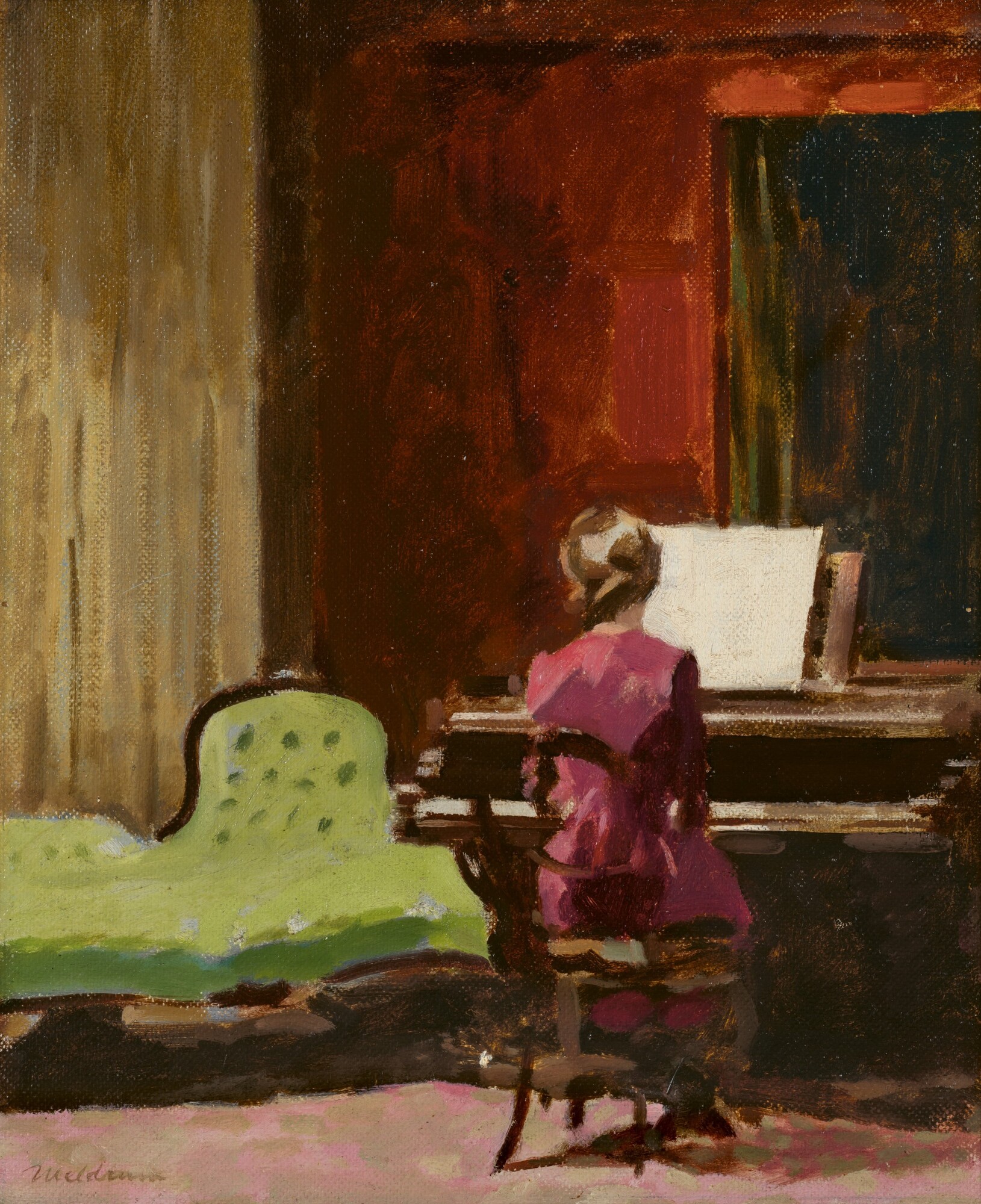 Max Meldrum, <em>Ida in the studio</em>, 1943, oil on board, 46.0 x 38.0 cm, private collection. Image courtesy of Deutscher and Hackett. Copyright Estate of the Artist.