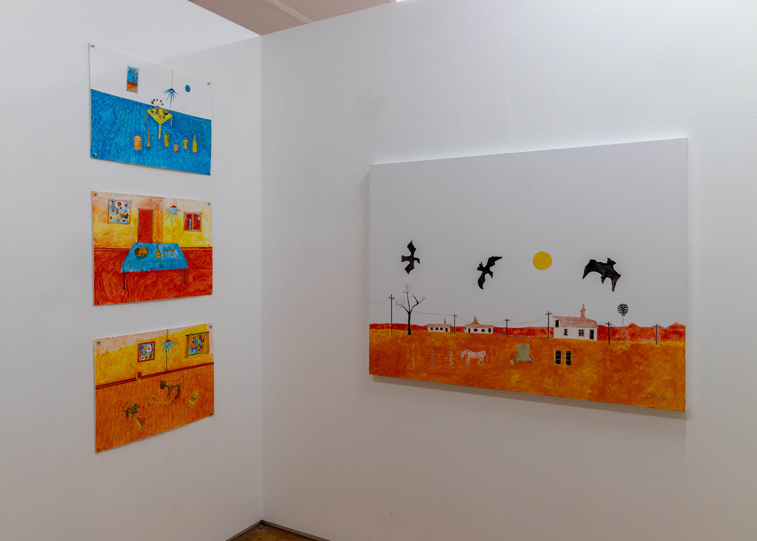 Installation view of Leslie Holding, Lots of art forms in madness, 2023, SEVENTH Gallery. Photo: Teagan Ramsay