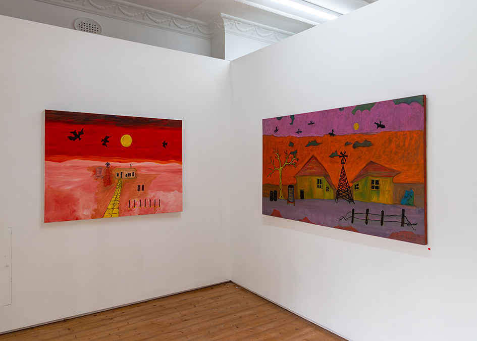 Installation view of Leslie Holding, Lots of art forms in madness, 2023, SEVENTH Gallery. Photo: Teagan Ramsay