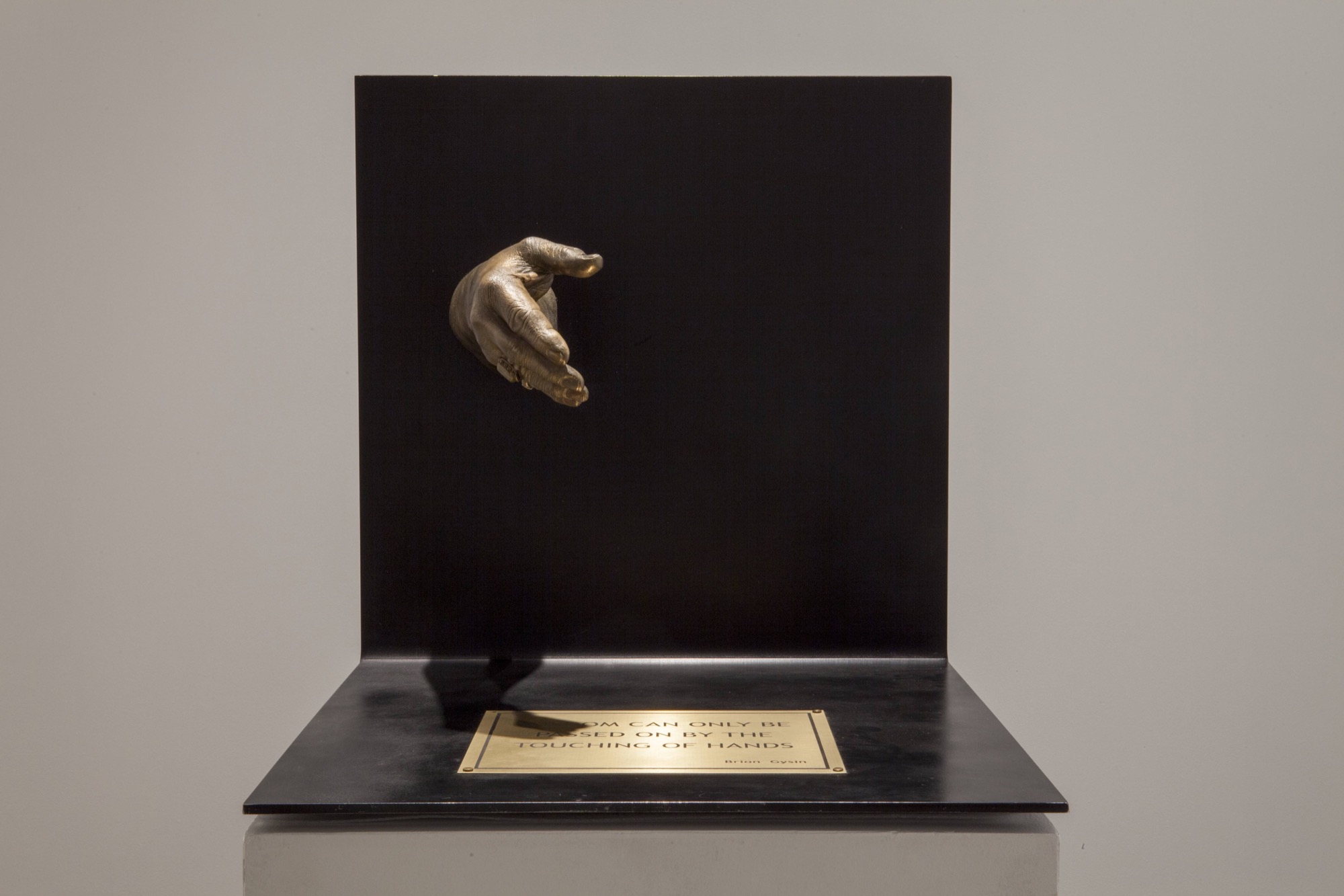 Genesis Breyer P-Orridge, Touching of Hands, 2016, Bronze, brass, steel, patina 51 x 51 x 50cm. Photograph by Adam Stone.
