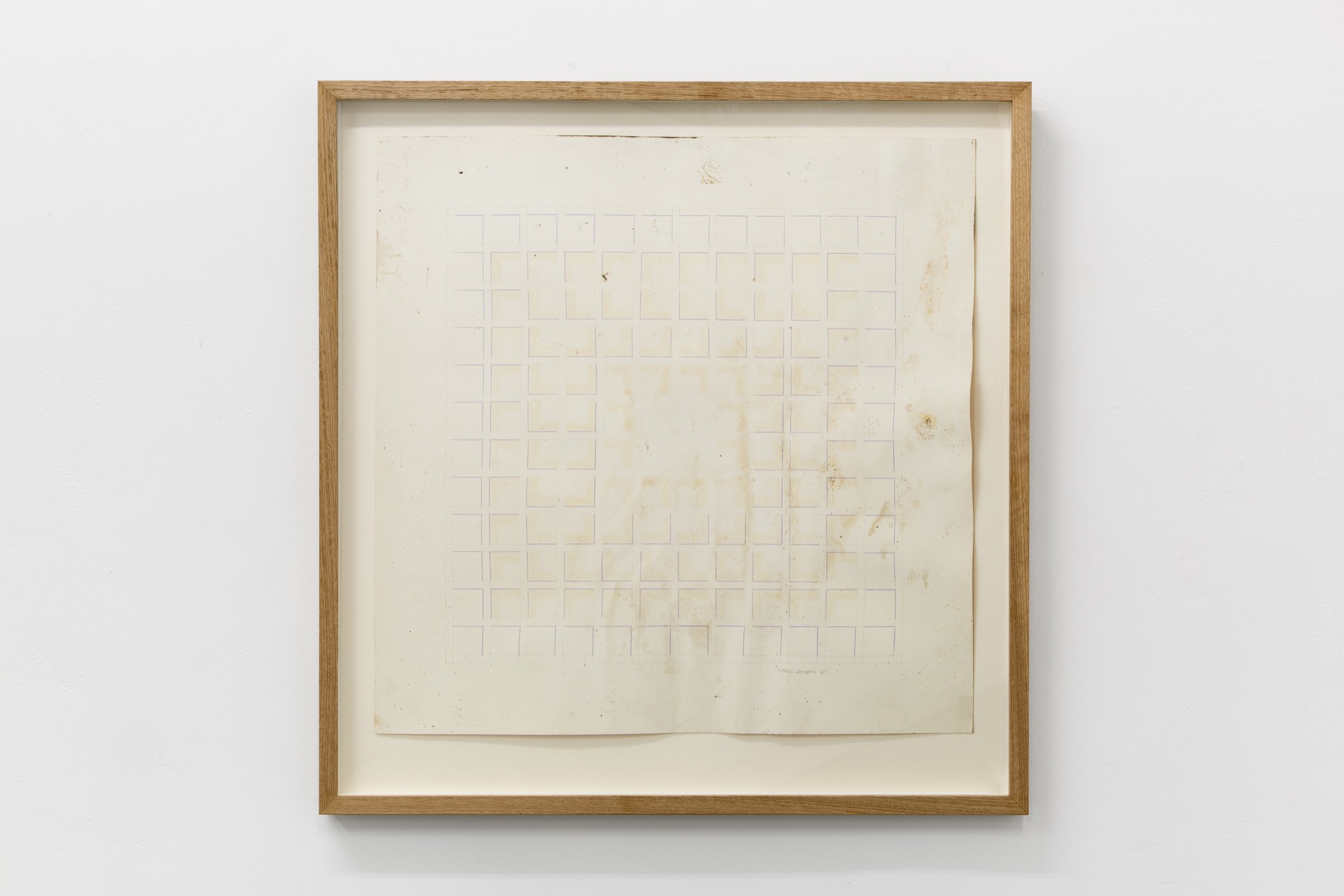 Lucina Lane / Nigel Lendon, <em>Bump</em>, 1967-2018, Nigel Lendon untitled drawing 1967, framed, 61.8 x 60 cm. Photo: Christo Crocker