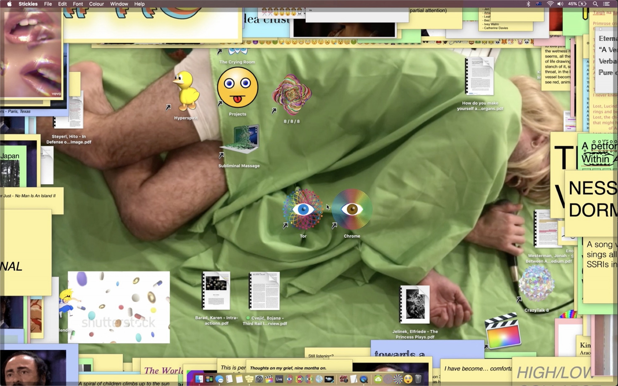 Marcus McKenzie, <em>The Crying Room</em>, 2020, screenshot. Courtesy of the artist, Arts Centre Melbourne and Melbourne Fringe. Photo: Marcus McKenzie