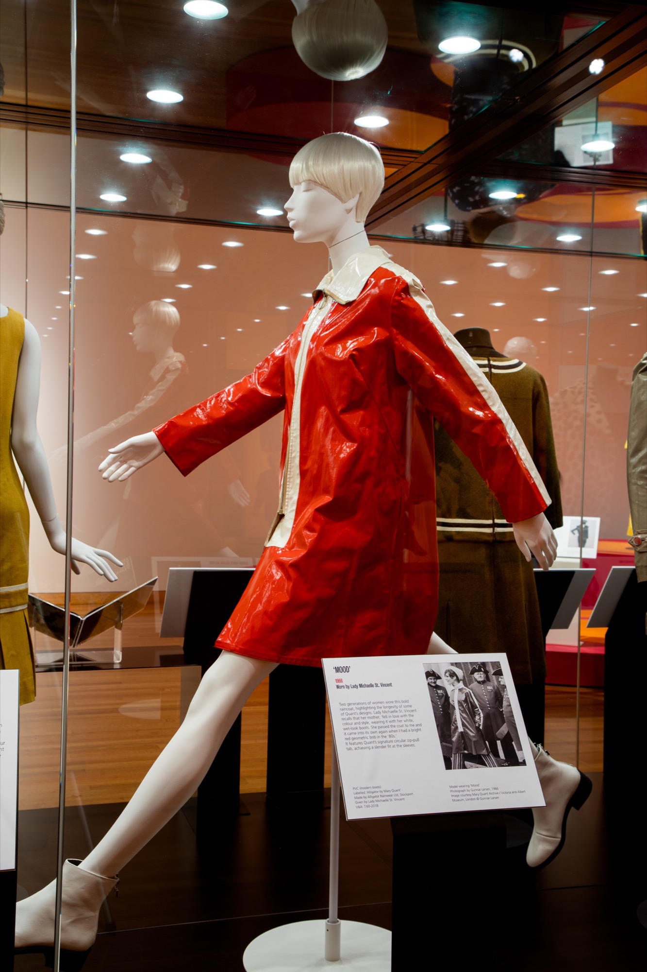 Mary Quant, <em>‘Mood’</em>, 1966<br />
PVC (modern boots)<br />
Given by Lady Michael St. Vincent<br />
V&A: T.60-2018<br />
Photo: courtesy of Bendigo Art Gallery