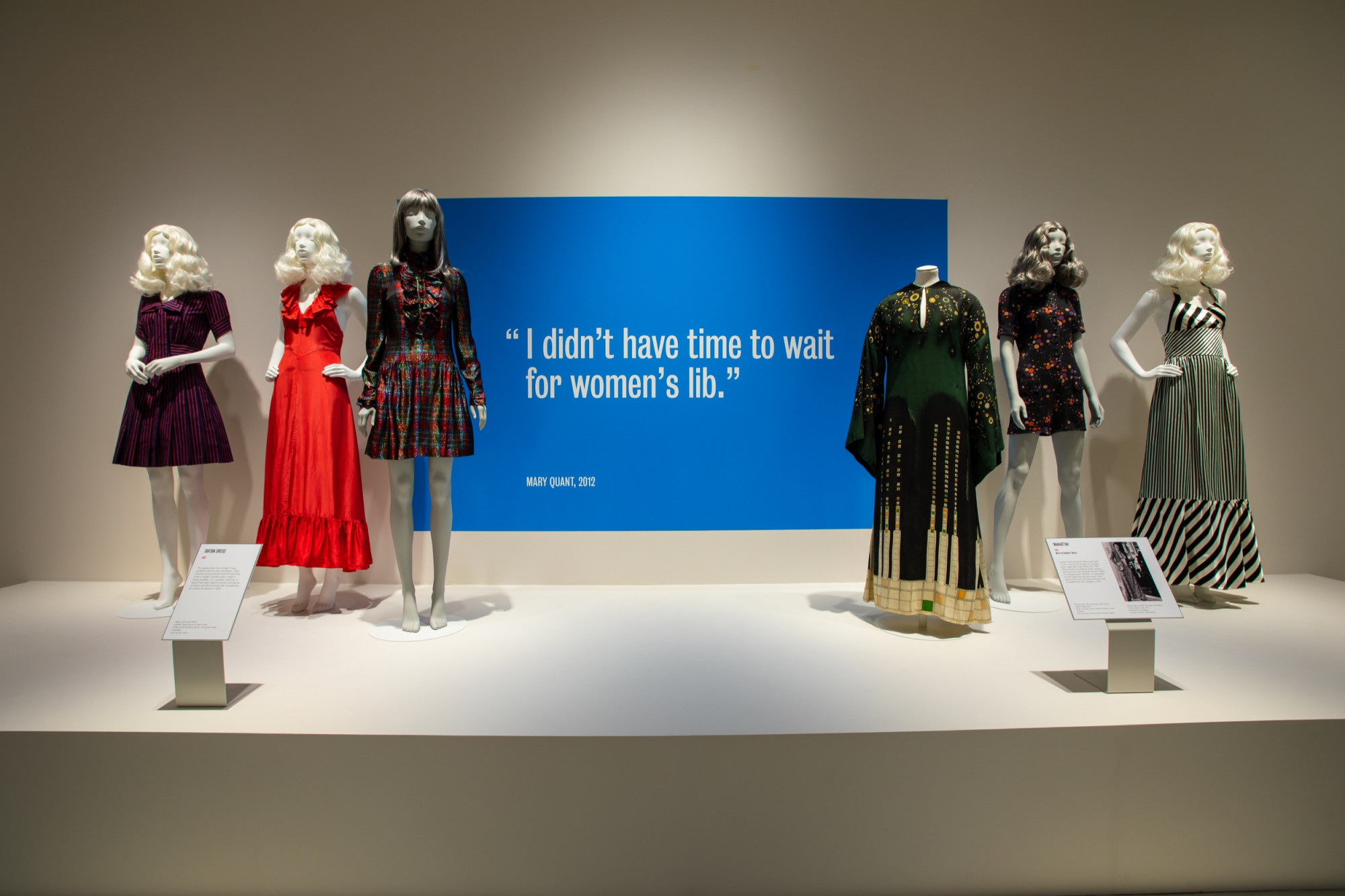 Installation shot from <em>Mary Quant: Fashion Revolutionary</em>, Bendigo Art Gallery, 2021. Photo: courtesy of Bendigo Art Gallery