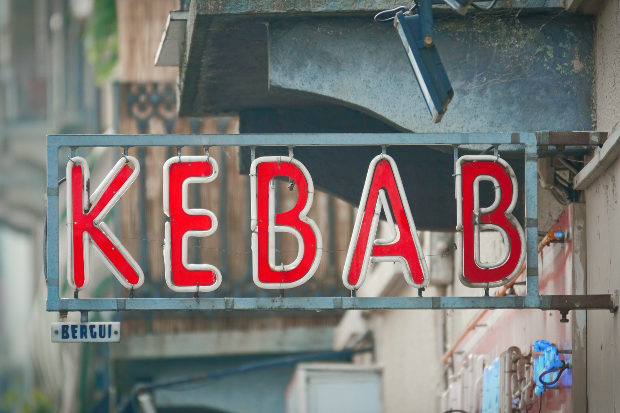 Neon signage for a Kebab shop, Shutterstock.