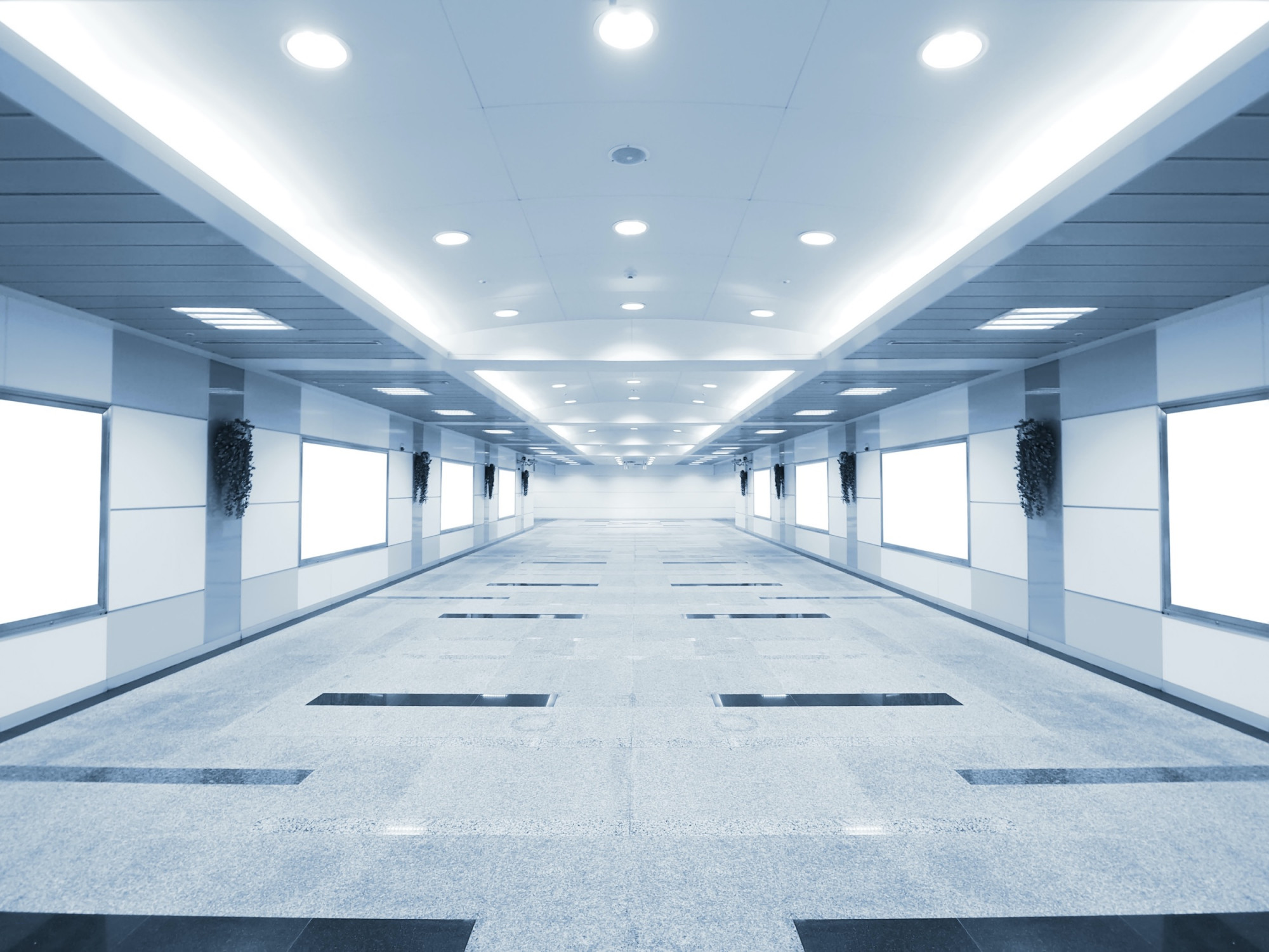 Long corridor in underground passage, Shutterstock.