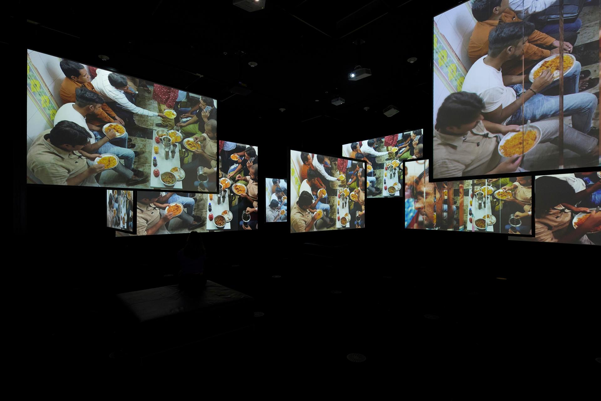 Installation view of the work of Saumya Khandelwal, Delhi in Megacities on display as part of NGV Triennial from 3 December 2023 – 7 April 2024 at NGV International, Melbourne. Photo: Sean Fennessy
