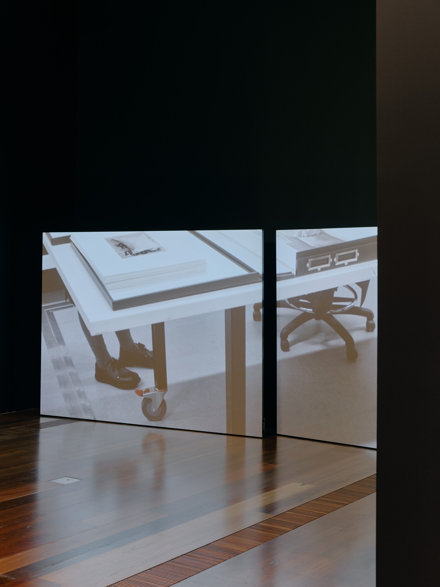 Installation view of Ruth Höflich’s <em>Two suns</em> 2023 on display as part of the Melbourne Now exhibition at The Ian Potter Centre: NGV Australia, Melbourne from 24 March to 20 August 2023. Photo: Tom Ross