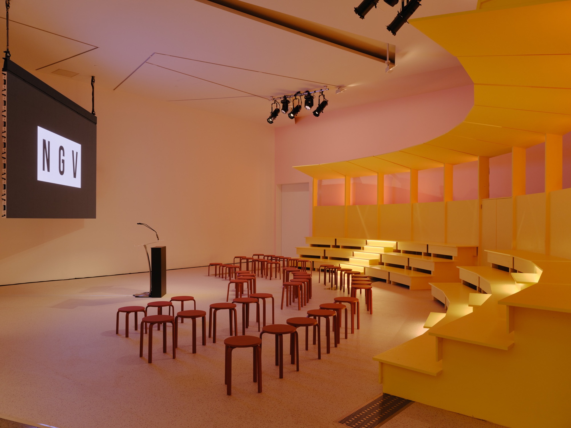 Installation view of Community Hall at the Melbourne Now exhibition at The Ian Potter Centre: NGV Australia, Melbourne from 24 March to 20 August 2023. Photo: Tom Ross
