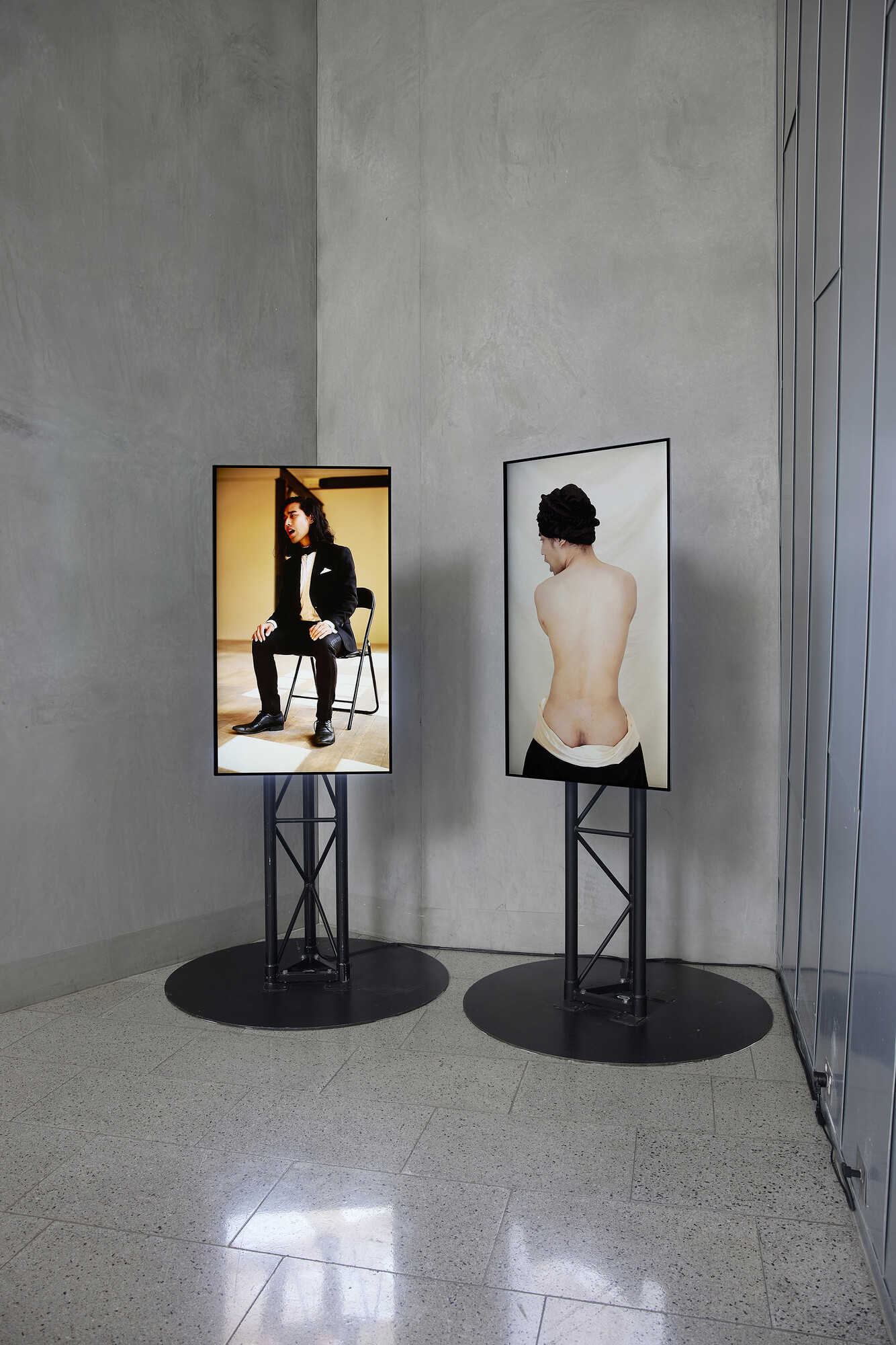 Installation view of Scotty So’s Performing the 1st movement of Elgar’s Cello Concerto 2021 on display as part of the Melbourne Now exhibition at The Ian Potter Centre: NGV Australia, Melbourne from 24 March to 20 August 2023. Photo: Sean Fennessy