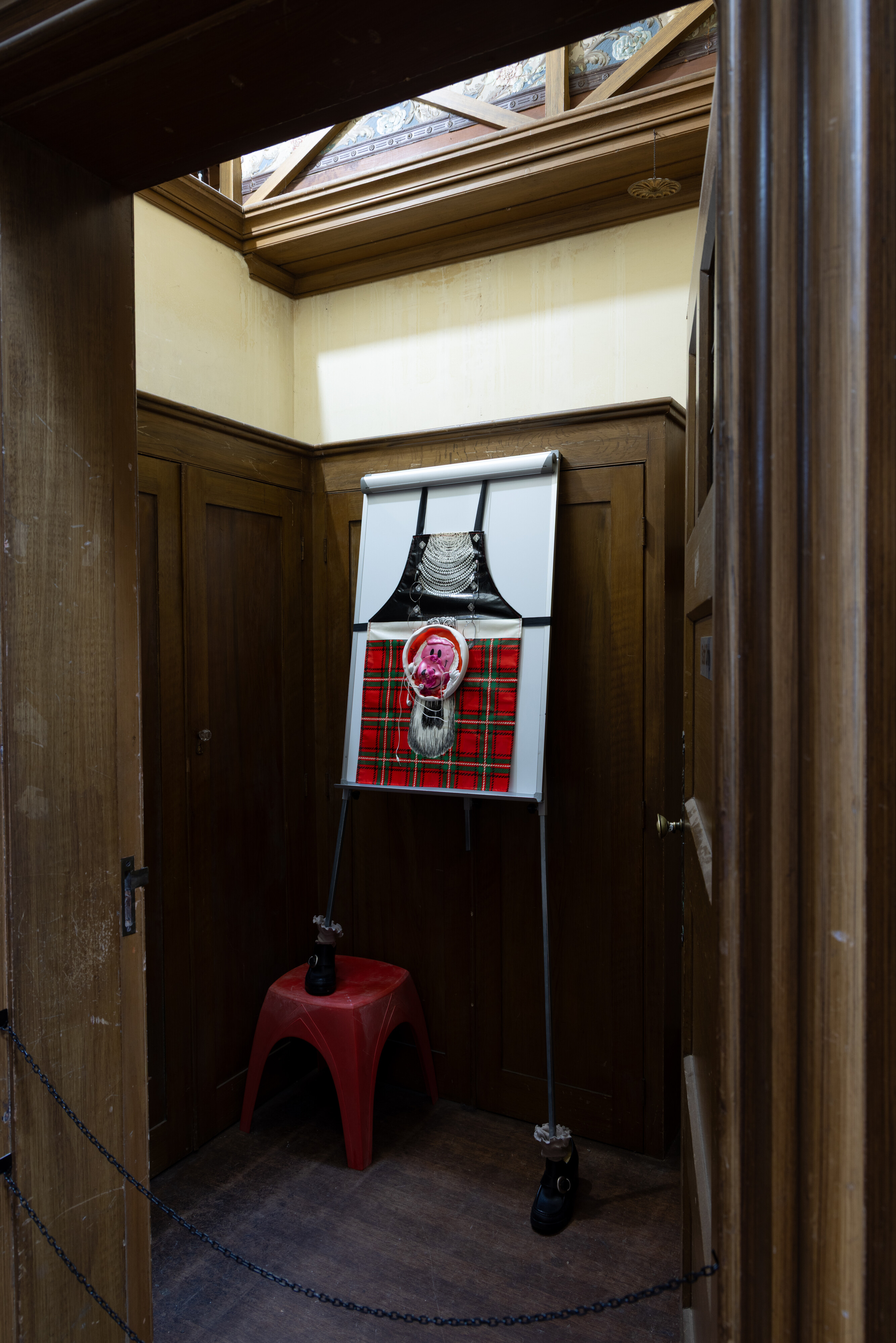 <p>Installation view of Lou Hubbard, <em>Dr O’Hare with foot stool</em>, 2026, Melbourne Sculpture Biennale, 2026. Photo by Nicholas Mahady. Courtesy the artist and Sarah Scout Presents.</p>