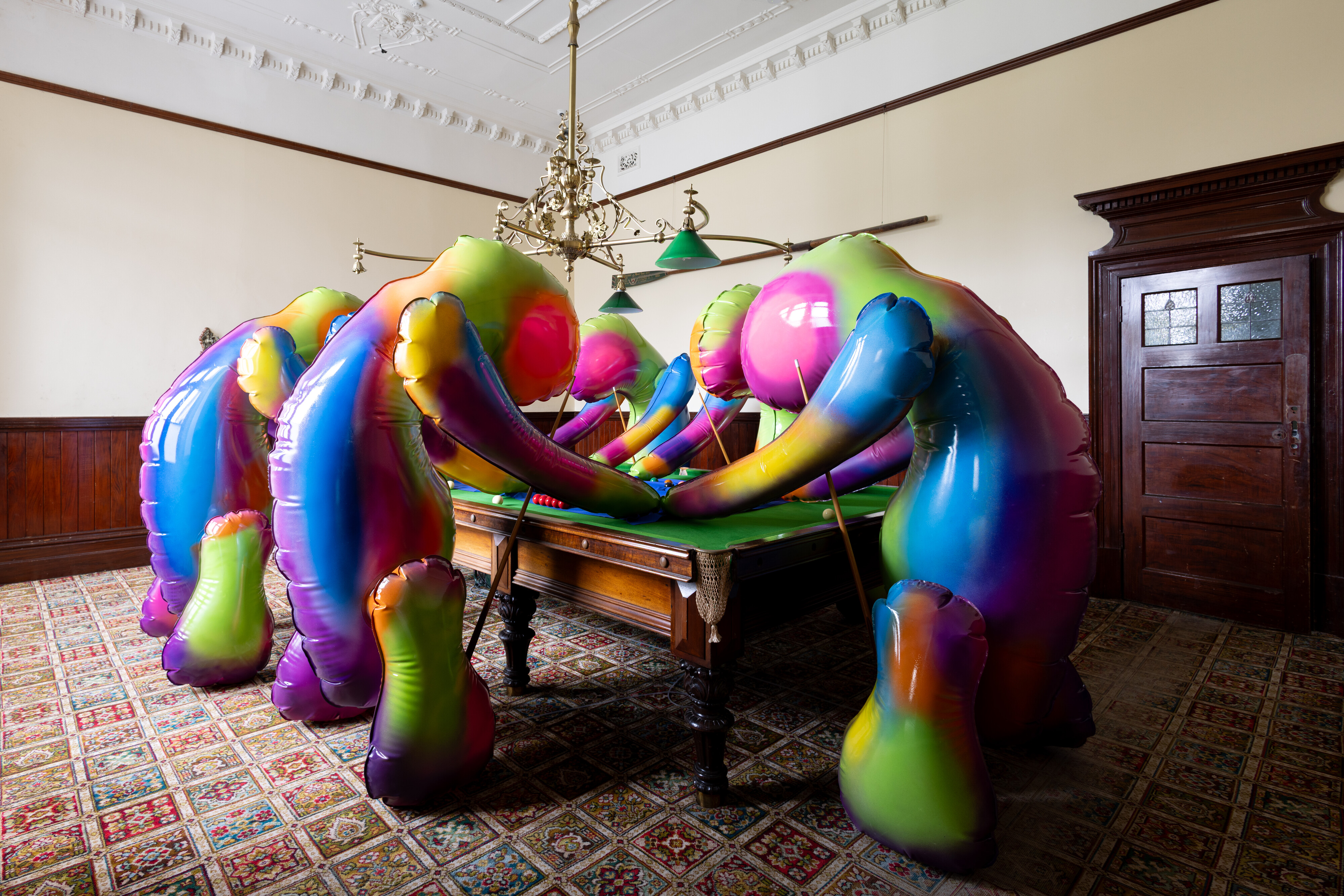 <p>Installation view of Christopher Langton, <em>Situation Room (snookered),</em> 2026, Melbourne Sculpture Biennale, 2026. Photo by Nicholas Mahady. Courtesy the artist and Tolarno Galleries.</p>