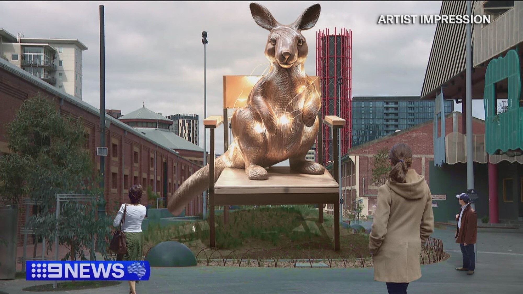 <p>Nine News, “Artist Impression” of Parekowhai’s commissioned sculpture, <em>Tomorrow. </em>Forthcoming 2027.</p>