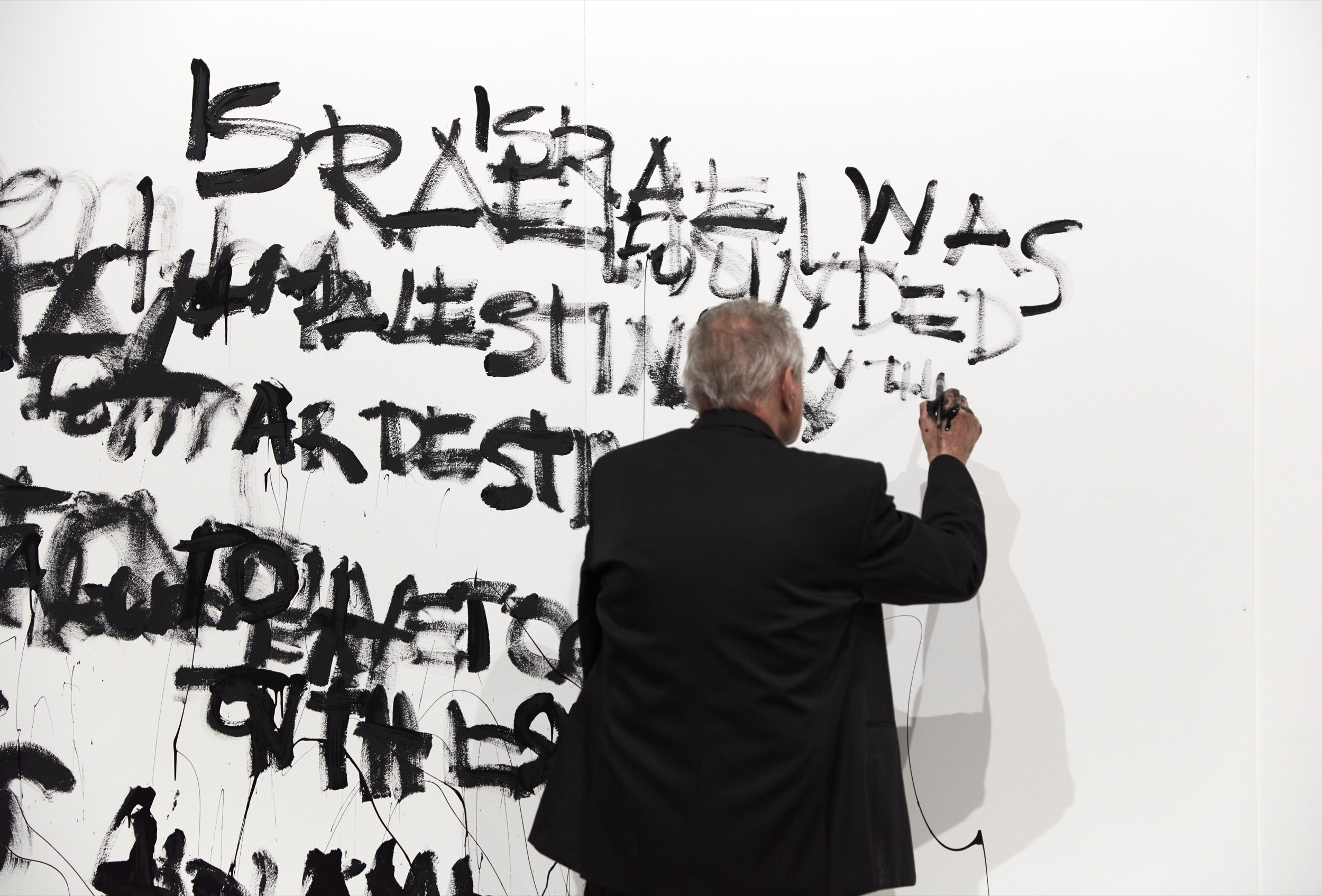 Installation view of Mike Parr, <em>Sunset Claws</em>, <em>Part 3: Going Home</em>, Anna Schwartz Gallery, Melbourne, 2023. Photo: Zan Wimberley