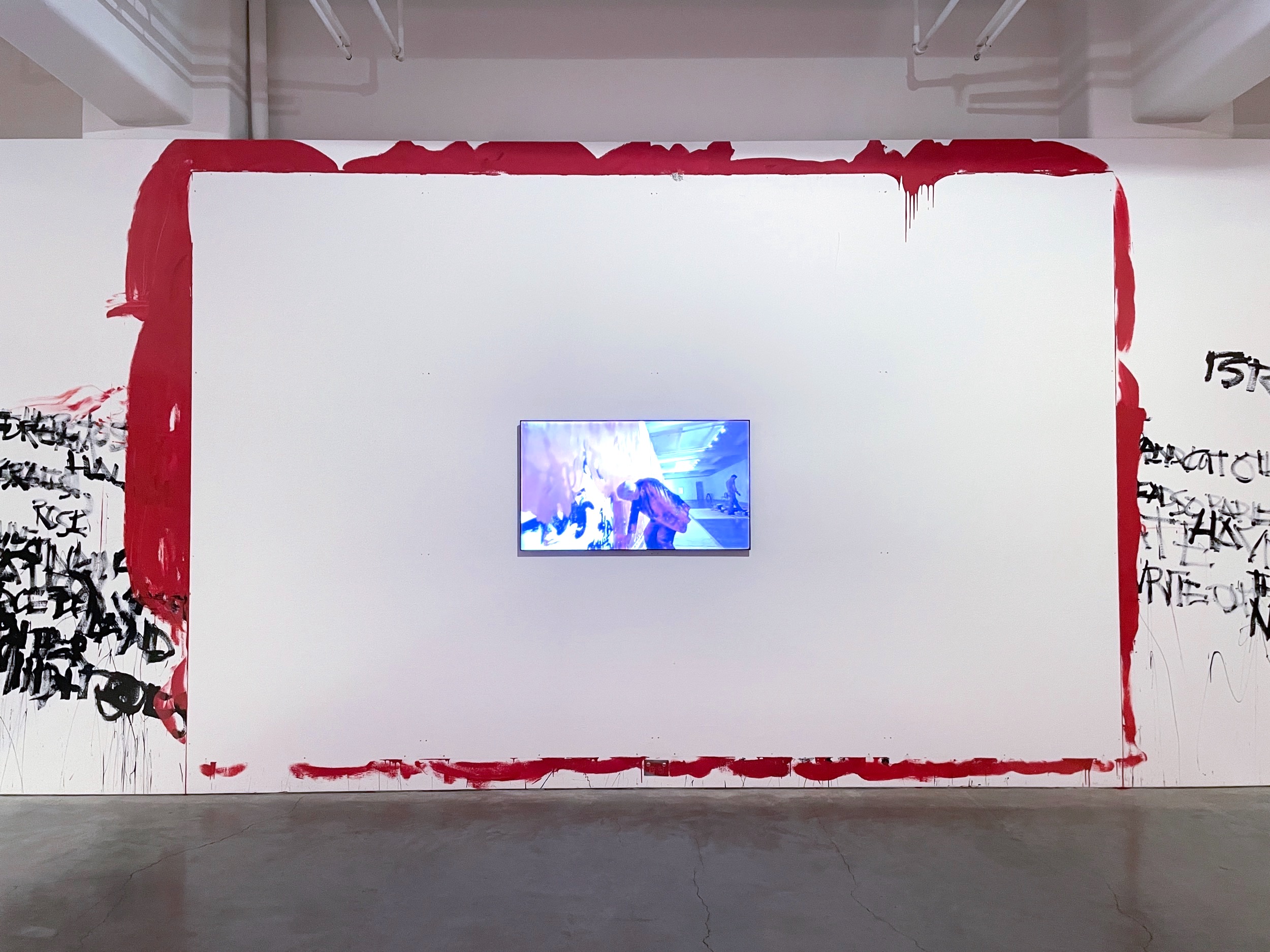 Installation view of Mike Parr, <em>Sunset Claws</em>, <em>Part 3: Going Home</em>, Anna Schwartz Gallery, Melbourne, 2023.