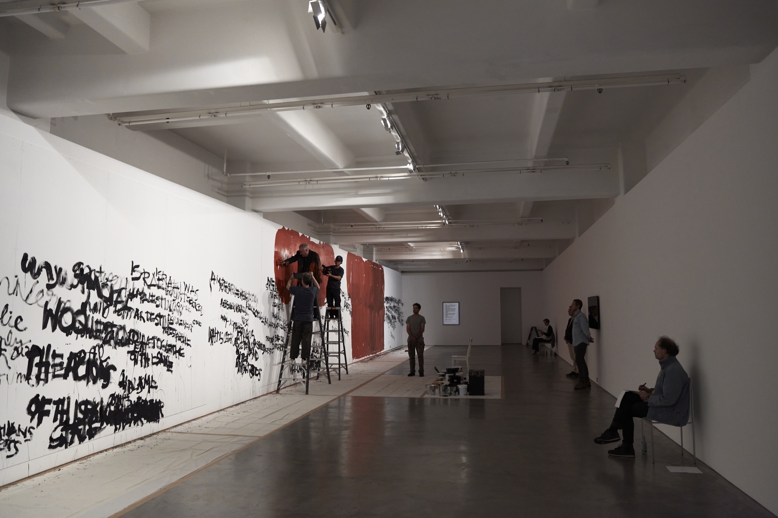 Installation view of Mike Parr, <em>Sunset Claws</em>, <em>Part 3: Going Home</em>, Anna Schwartz Gallery, Melbourne, 2023. Photo: Zan Wimberley