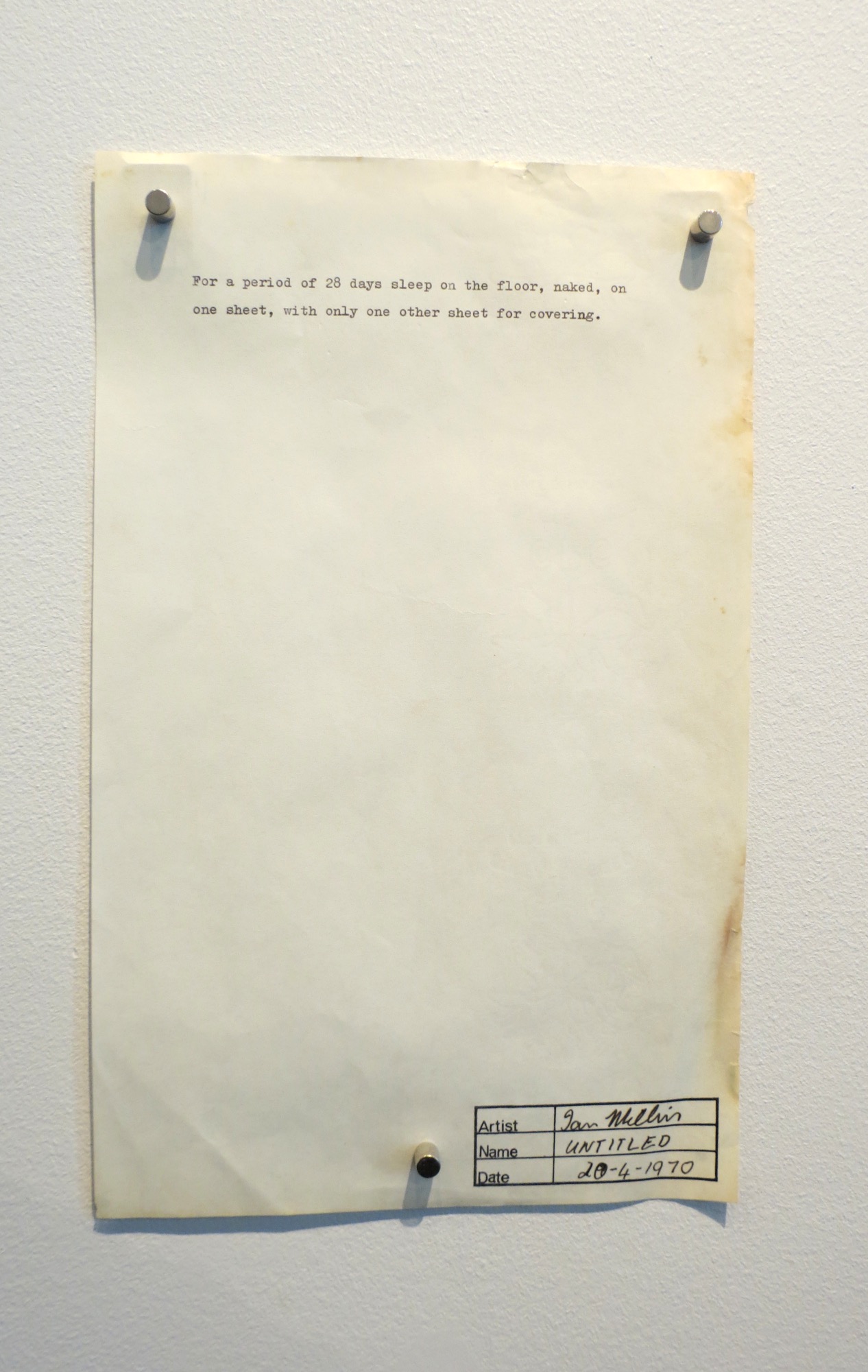 Ian Milliss, <em>Untitled,</em> 1970, courtesy of the artist.