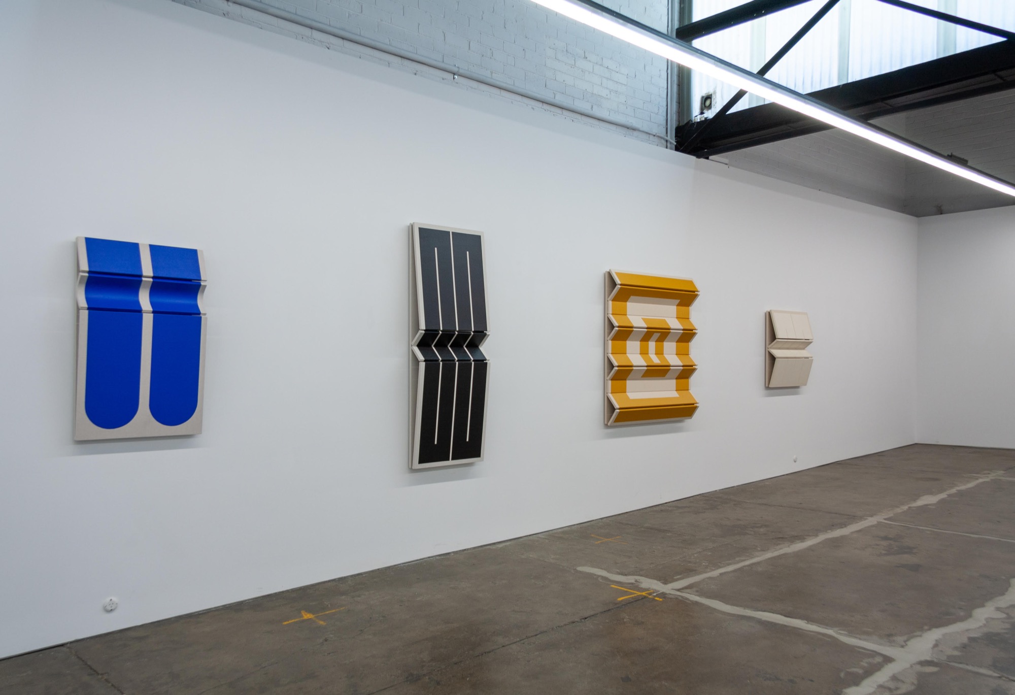 Installation view of works by Robert Moreland in <em>Palermo was thinking of Monk, I was thinking of J. P. Melville in a thicket</em>, 2023, 1301SW. Courtesy of 1301SW.