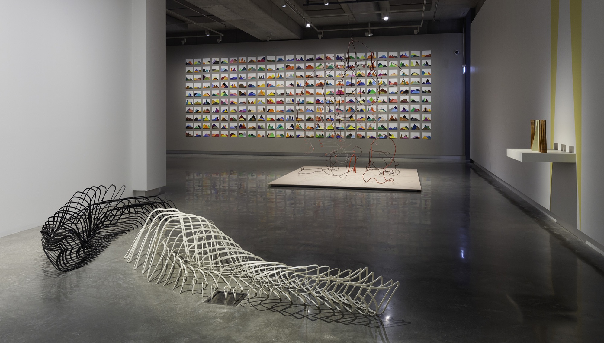 Installation view, Mira Gojak and Takehito Koganezawa, <em>The Garden of Forking Paths</em>. Image courtesy the artists and Buxton Contemporary.