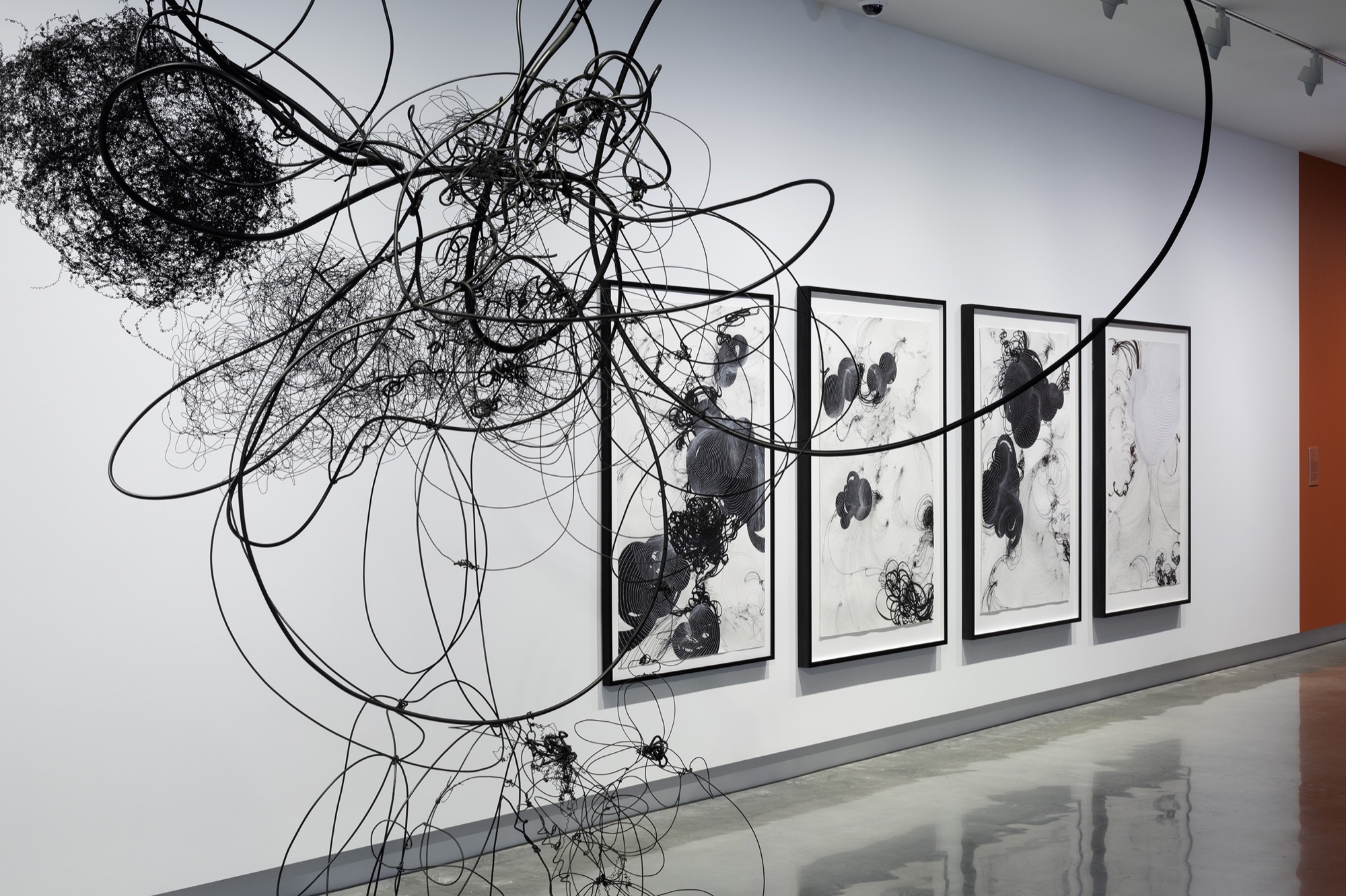 Installation view, Mira Gojak and Takehito Koganezawa, <em>The Garden of Forking Paths</em>. Image courtesy the artists and Buxton Contemporary.