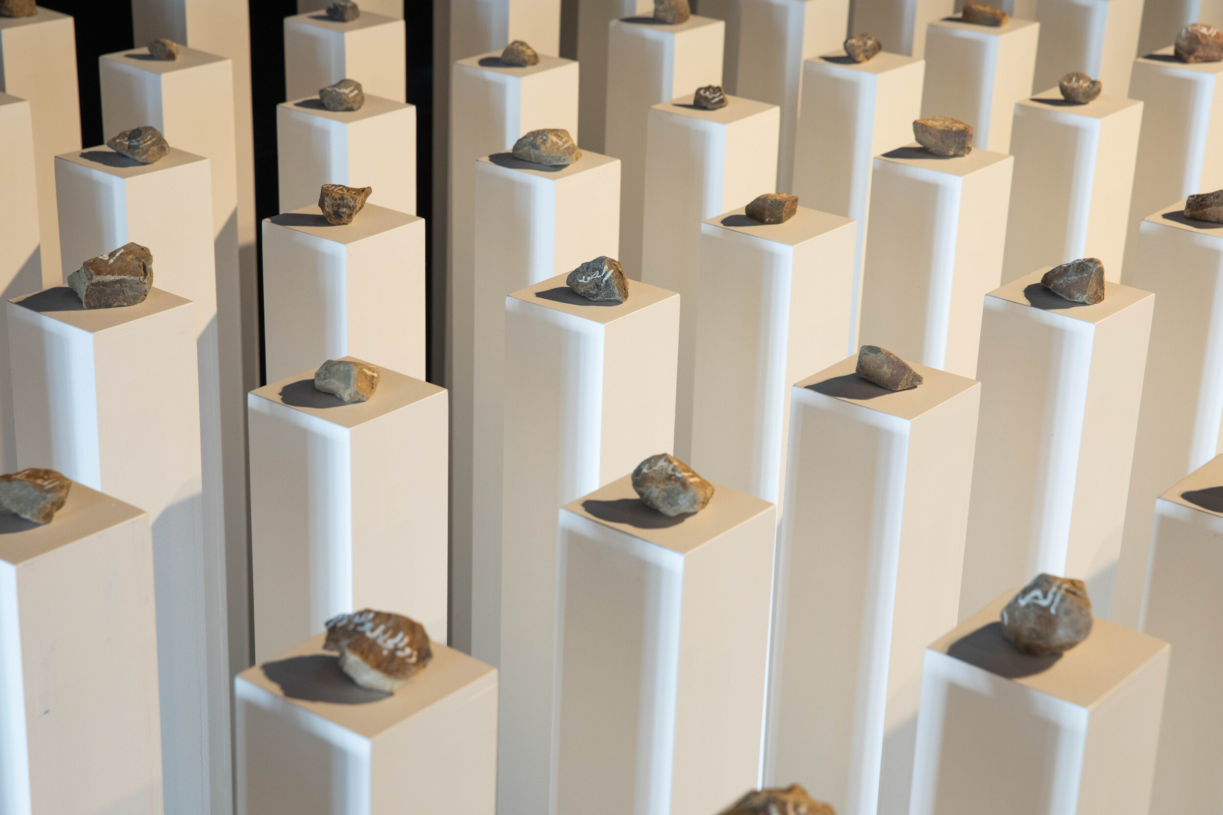 <p>Detail of Ayman Kaake, <em>Stones Will Remain Stones</em>, 2025, mixed media installation, 230 x 285 x 100 cm. Photo: Simon Aubor</p>