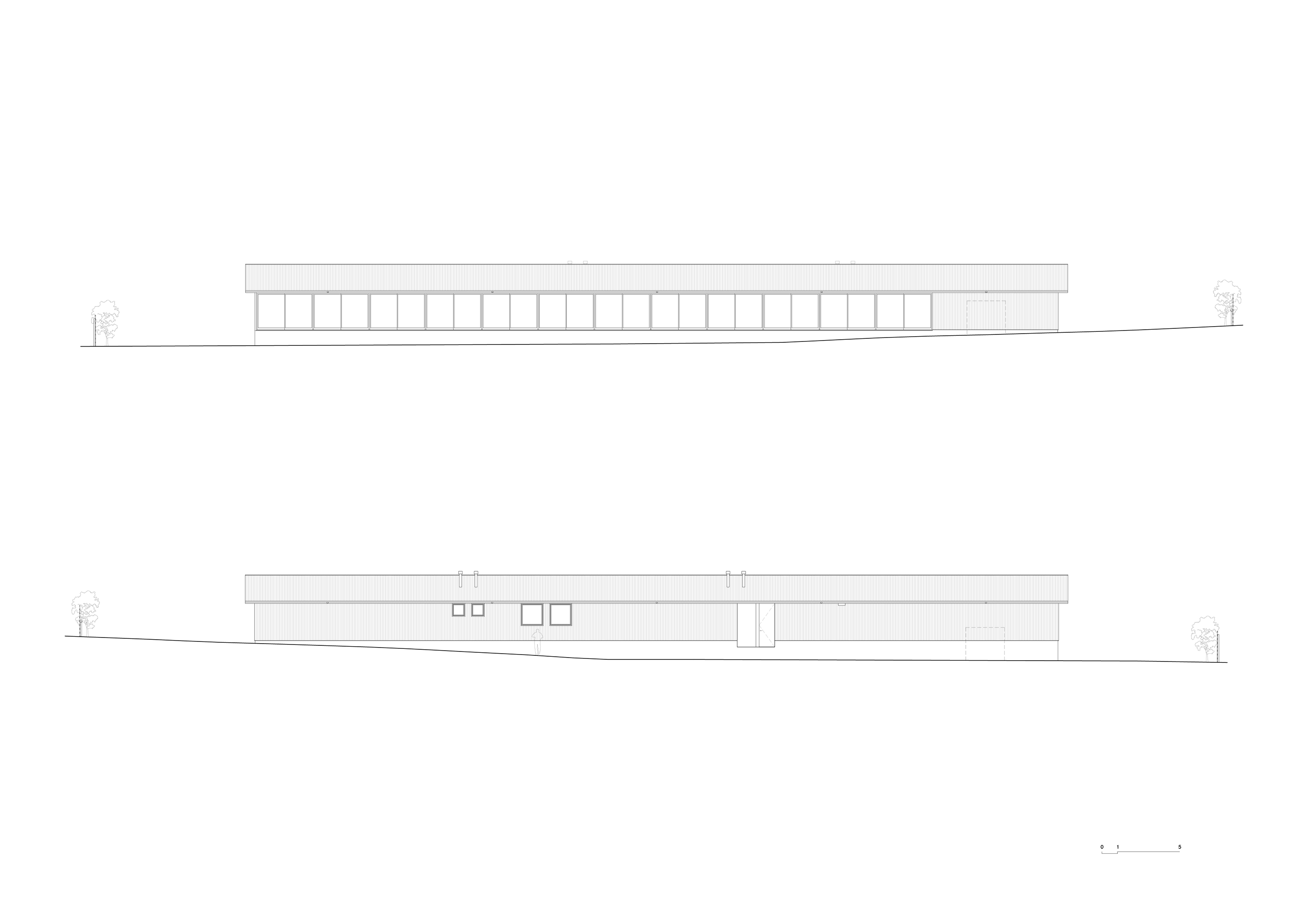 <p>North elevation (above) and south elevation (below) of <em>Mount Macedon House</em>. Courtesy of the architect.</p>