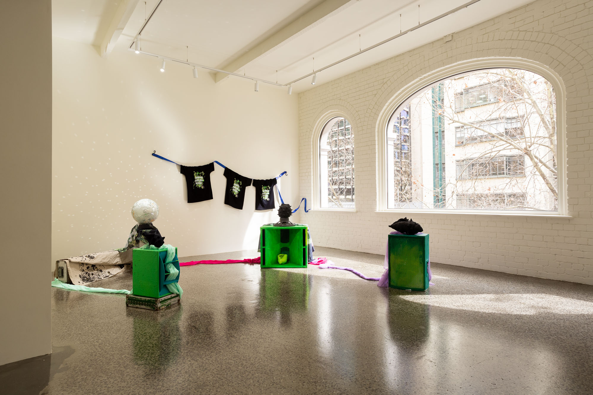 Lucreccia Quintanilla, <em>General Feelings 1</em>, 2022. Assorted extra-musical objects arranged to form a plausible sculpture, dimensions variable. Courtesy project8.