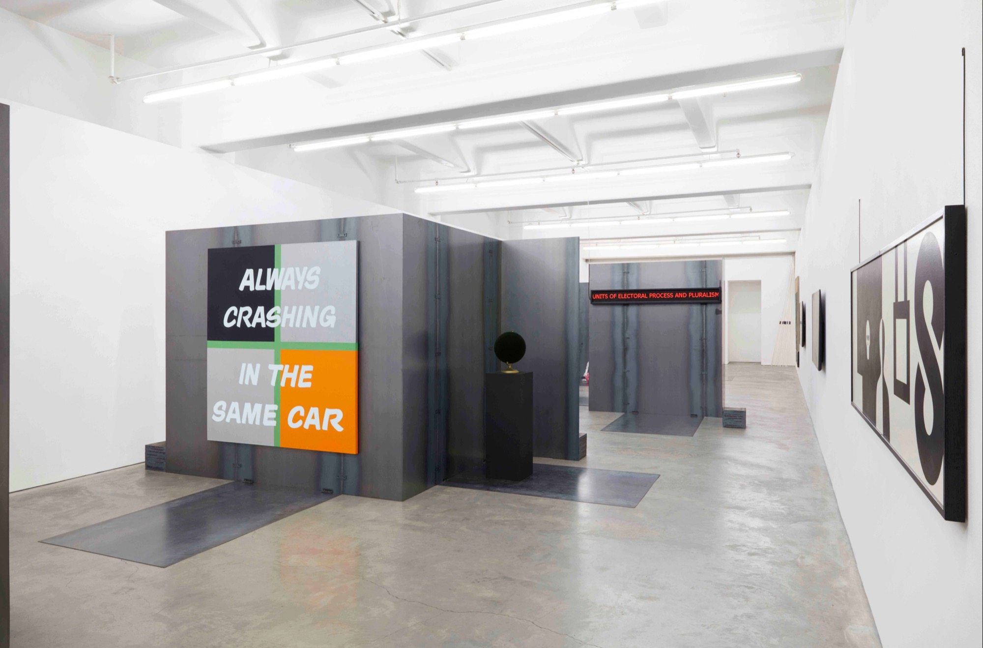 <em>Never the same river</em>, 2019, installation view featuring works by Janet Burchell, Gary Wilson, Peter Tyndall and Louisa Bufardeci, Anna Schwartz Gallery. Photograph: Zan Wimberley.