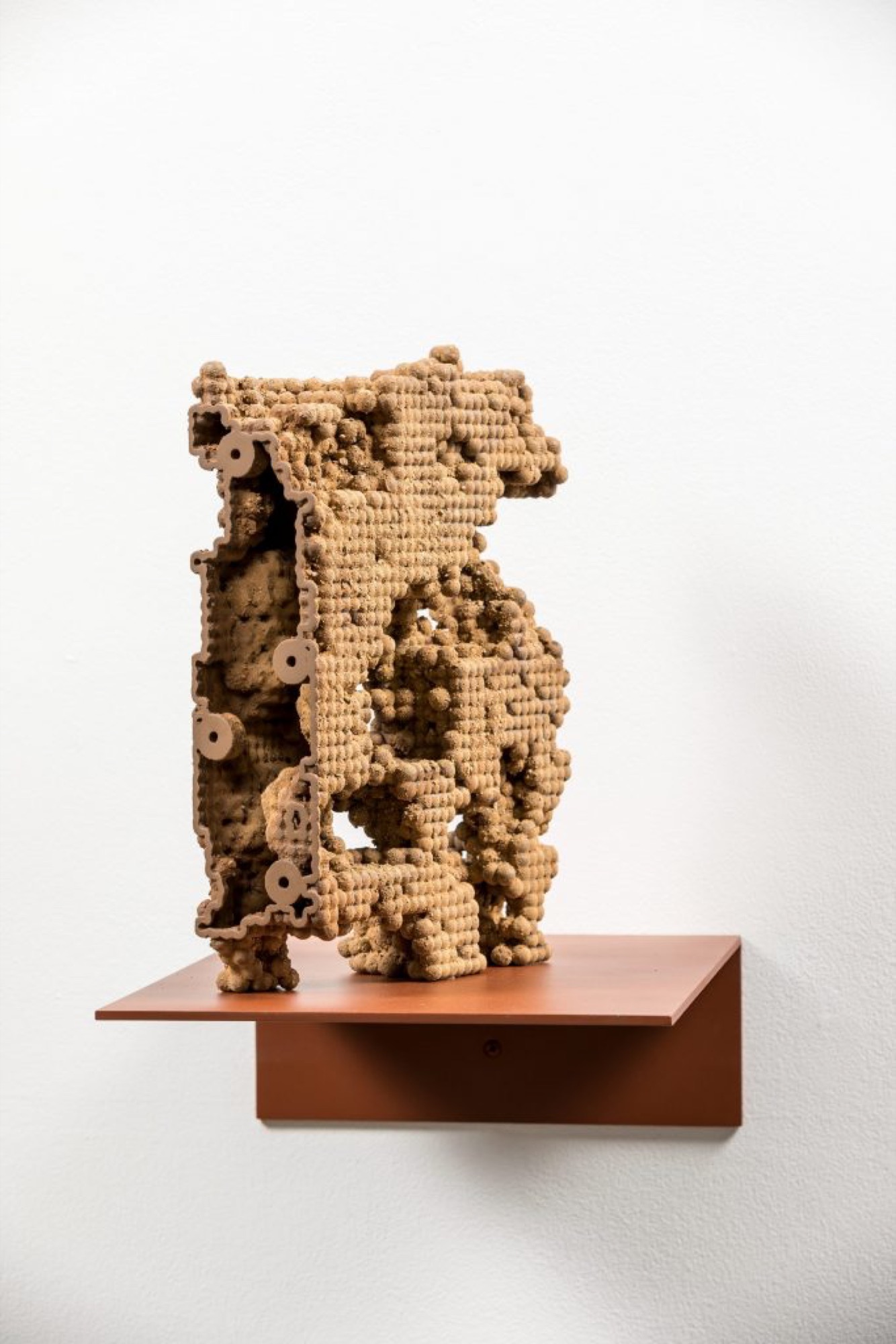 Nicholas Mangan, Termite Economies (bite), 2019, 3D printed Polymethyl methacrylate and acrylic paint, 33 x 28 x 40cm. Photography: Andrew Curtis.
