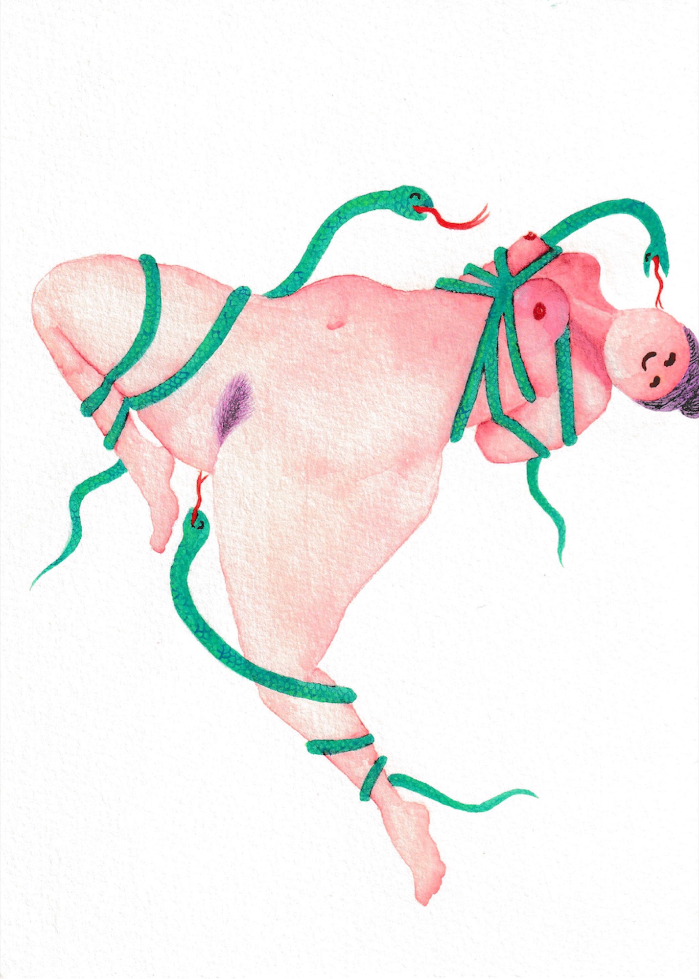 Noriko Nakamura, Untitled, 2020, watercolour on paper, 25 X 18cm. Courtesy the artist and Caves.