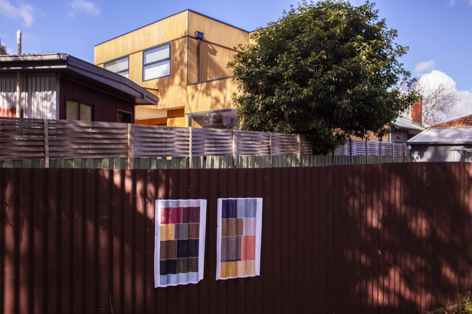 Shannon Lyons,<em> night cafe (1 & 2),</em> 2021, On the path. Photo: Naveed Farro