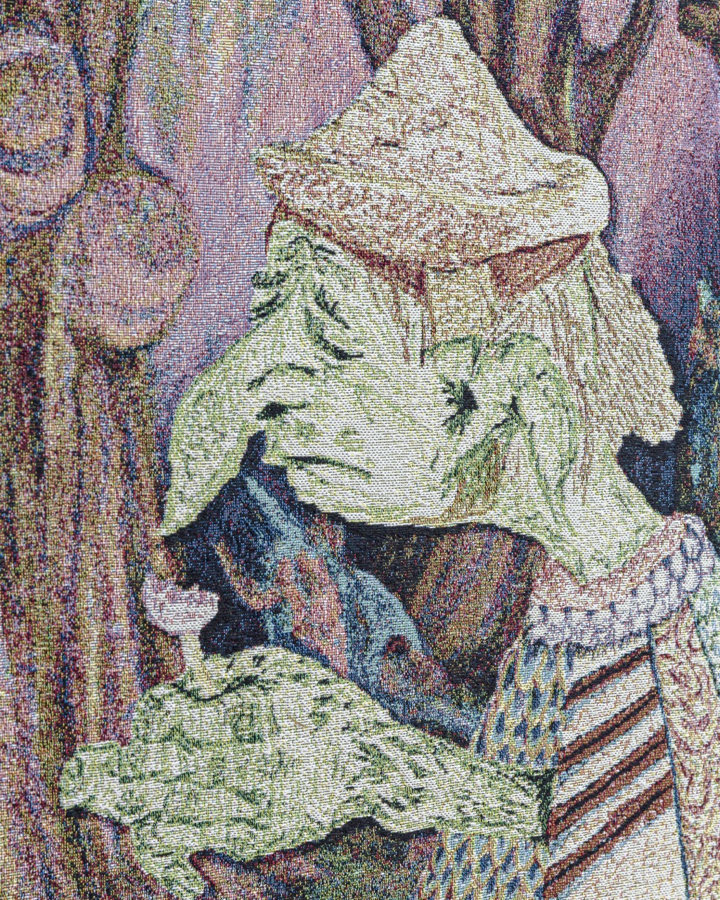 Detail of Nicholas Aloisio-Shearer, <em>Campo Dei Mazzamureddo</em>, 2023, jacquard woven tapestry, Pari. Photo: Document Photography