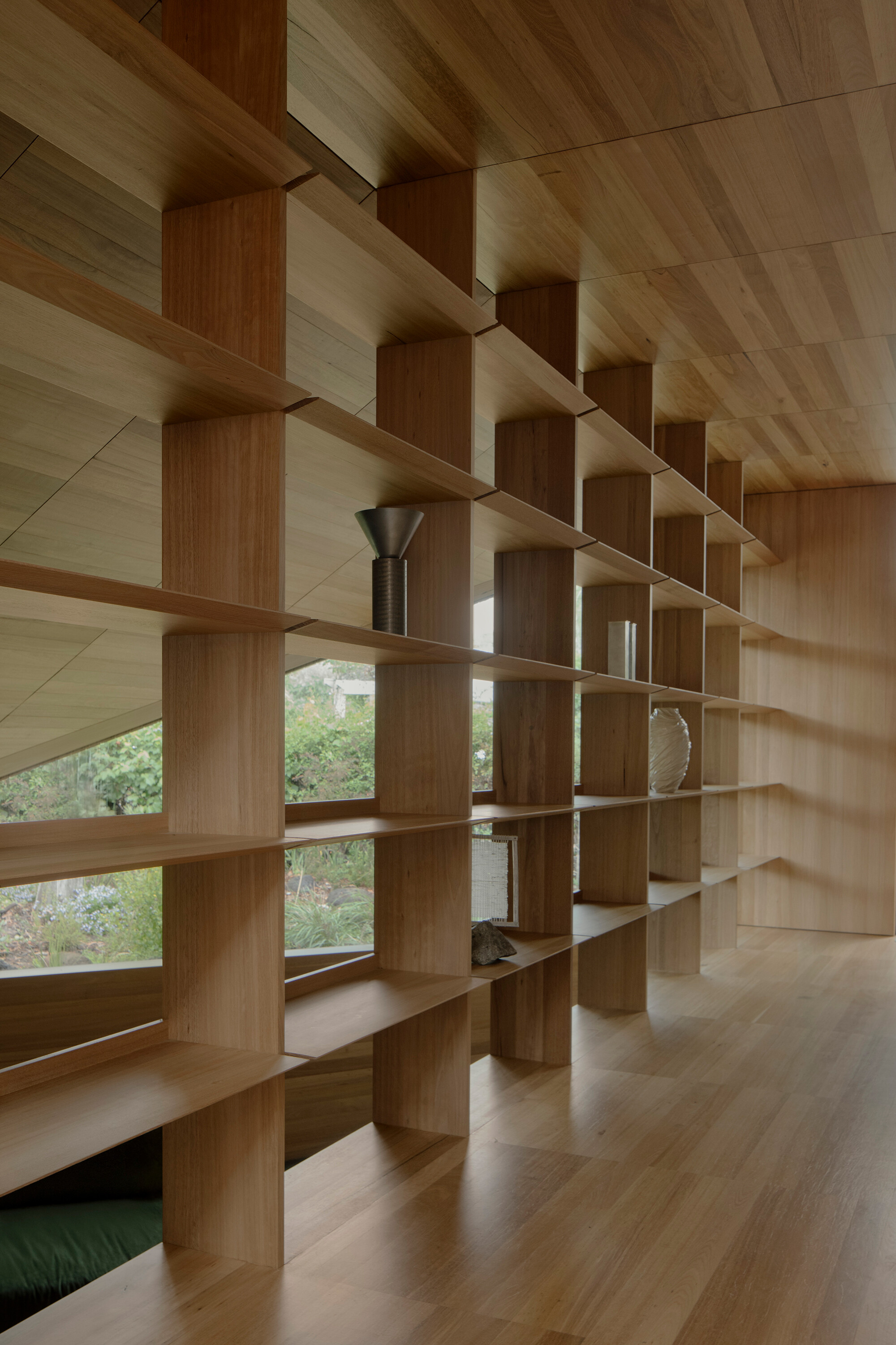 <p>Prior Barraclough, Bank Street House, open shelving near entrance, 2024. Courtesy of Ben Hosking.</p>