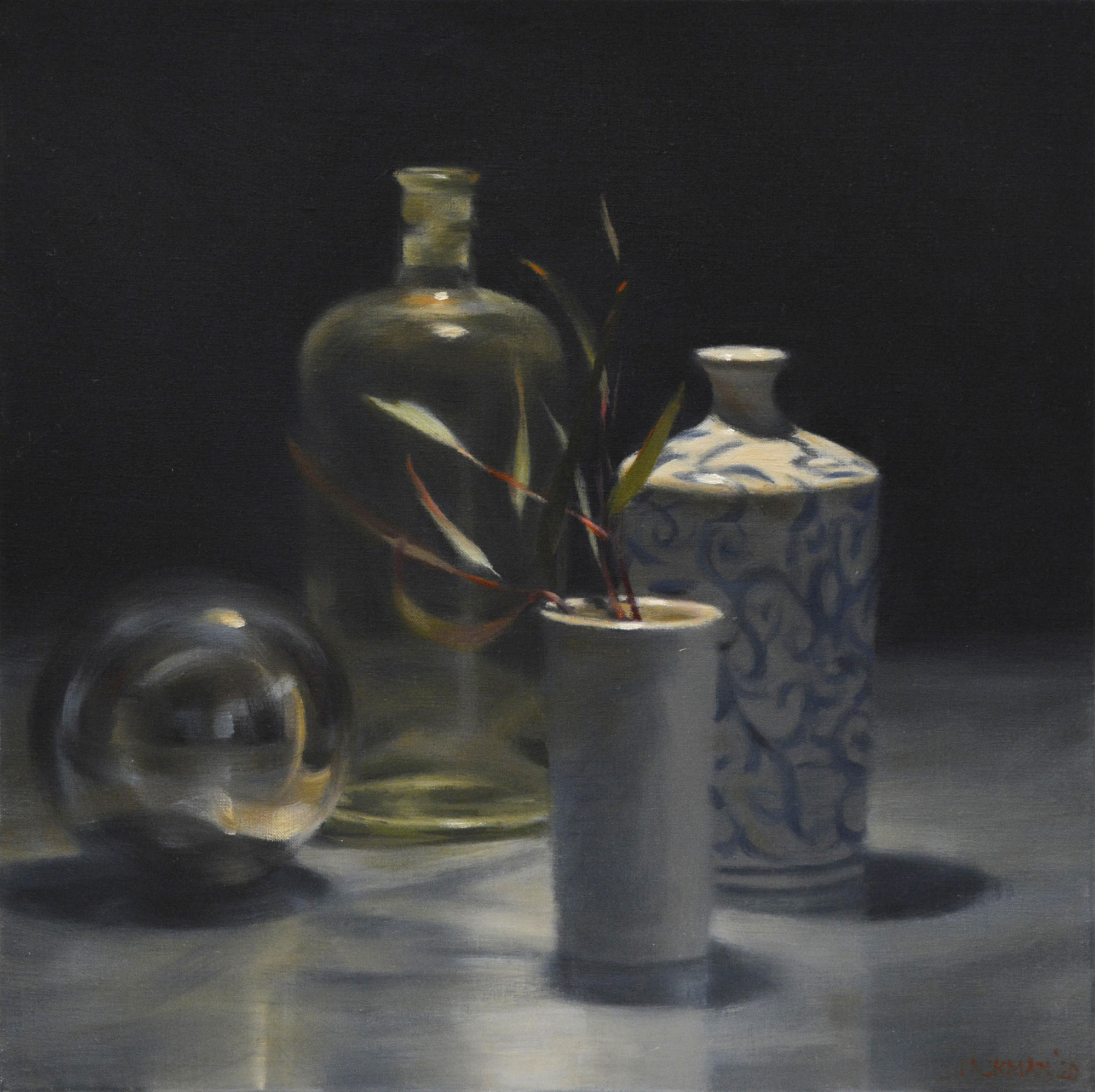 Hilary Jackman, <em>Pool of Light</em>, 2021, oil on linen, 51 x 51cm. Courtesy the artist and Stockroom. Photo: Magali Gentric.