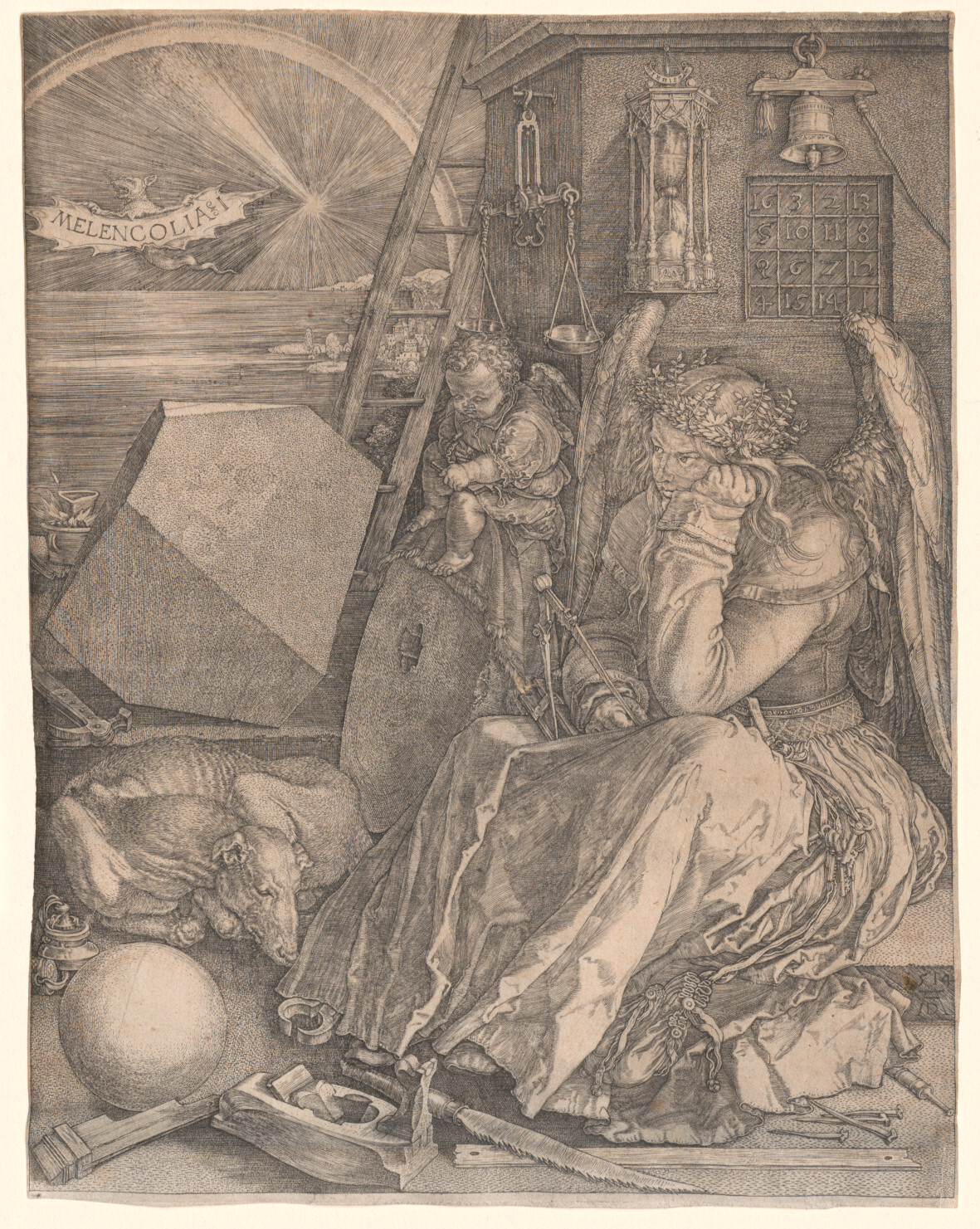 <p>Albrecht Dürer, <em>Melencolia I</em><strong><em>, </em></strong>engraving,1514. Archives and Special Collections, University of Melbourne.</p>