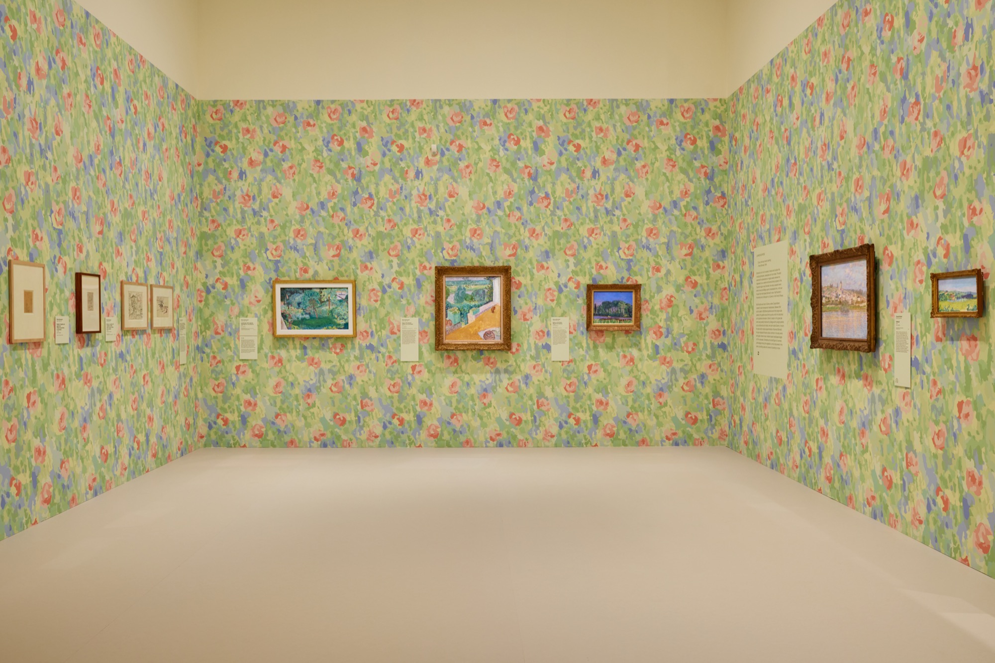 Installation view of Pierre Bonnard: Designed by India Mahdavi on display from 9 June – 8 October 2023 at NGV International, Melbourne. Photo: Lillie Thompson