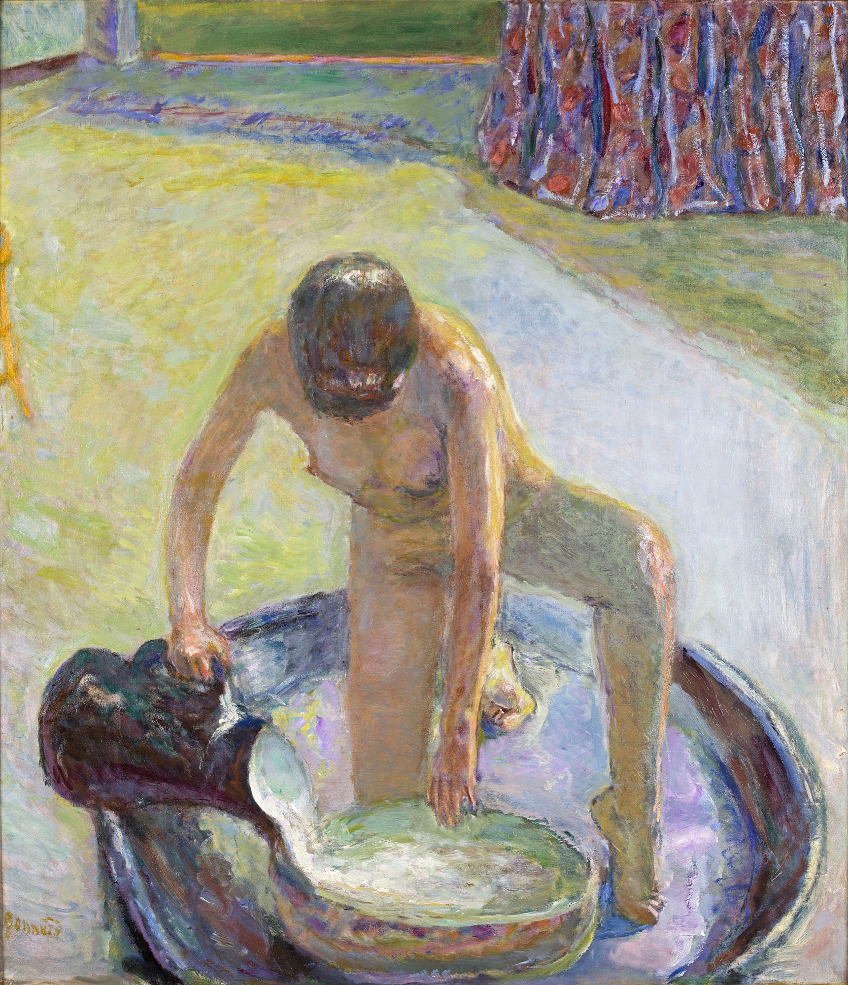 Pierre Bonnard, Nu accroupi au tub, 1918, oil on canvas, 85.3 x 74.5 cm. Musée d’Orsay, Paris. Gift of Zeïneb and Jean-Pierre Marcie- Rivière, 2016.