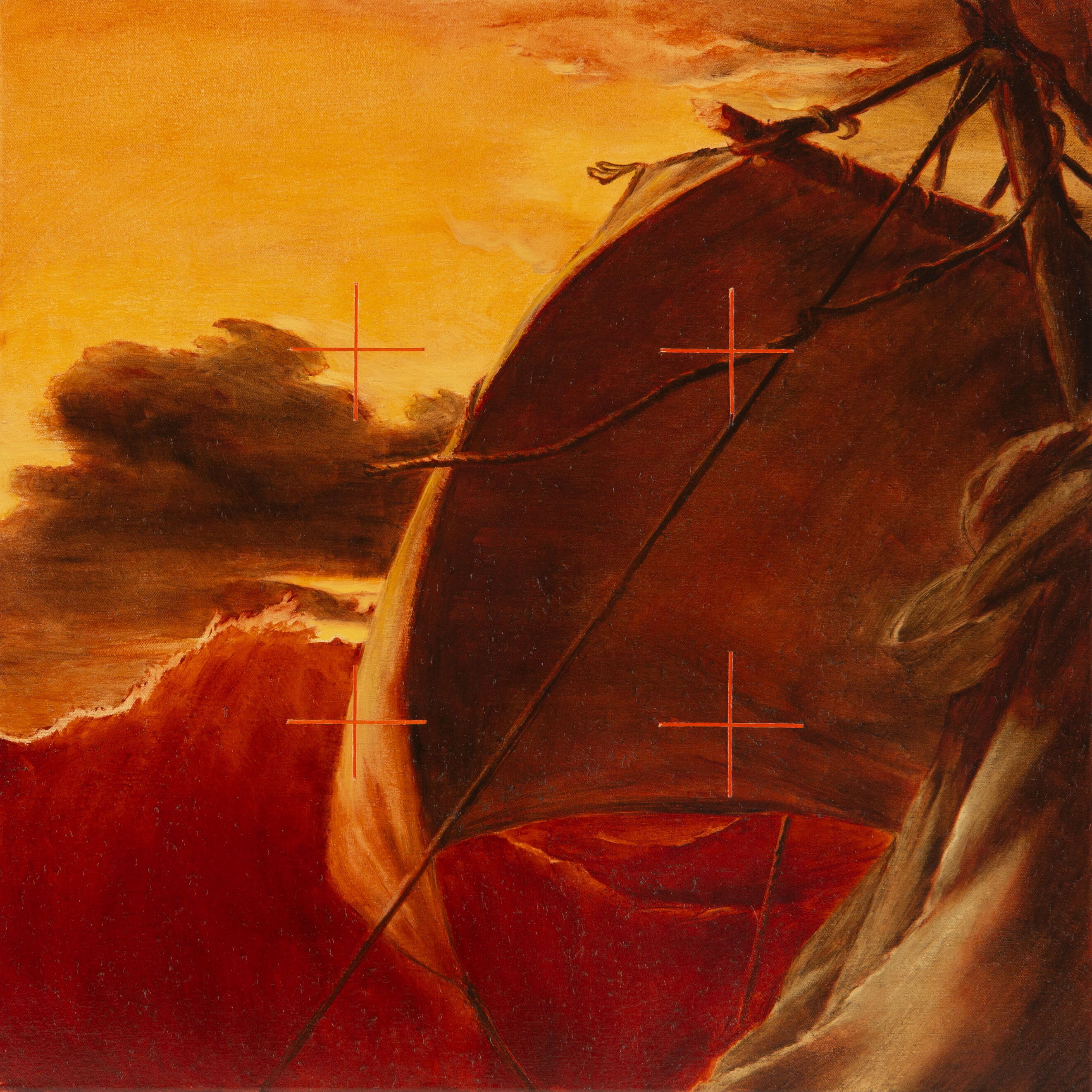 <p>Piers Greville, <em>The Gold Gilt Dawn, after Géricault, </em>2025, oil on cotton duck canvas, 33cm x 33cm.</p>