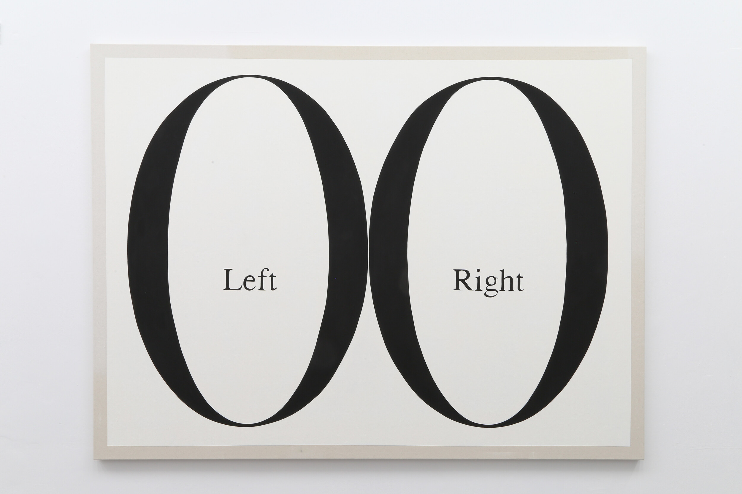 <p>Installation view of Darcey Bella Arnold, <em>Left Right (breastfeeding poem)</em>, 2023, acrylic and flashe on cotton duck, 150 x 200 cm, HAIR. Photo: HAIR.</p>