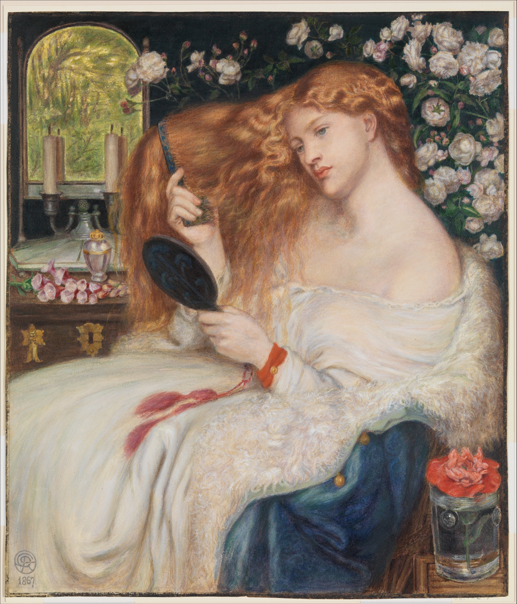 Dante Gabriel Rossetti and Henry Treffry Dunn, <em>Lady Lilith</em>, 1867, watercolour and gouache. The Metropolitan Museum of Art