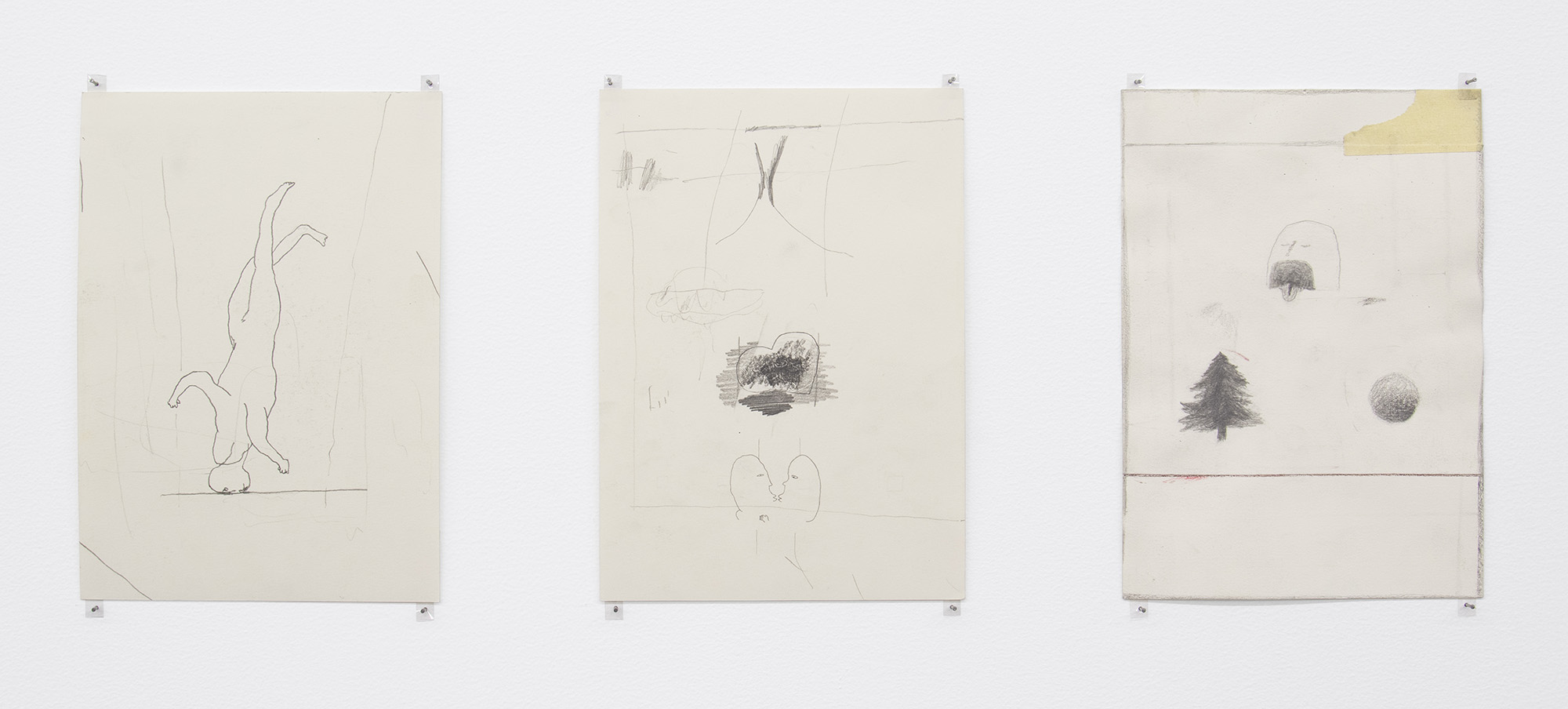 Manuel Gröger, Untitled, Ink, graphite, tape on paper, 23 x 17 cm, 2017 - 19