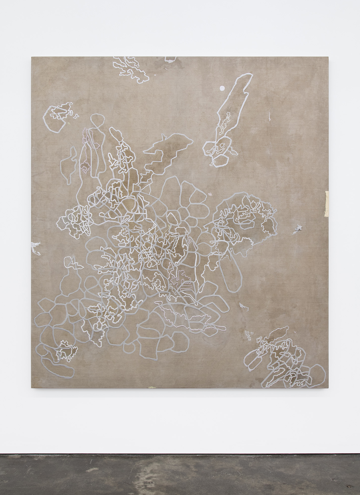 Julie Irving grown down, Acrylic on linen, 170 x 180cm, 2018 - 19