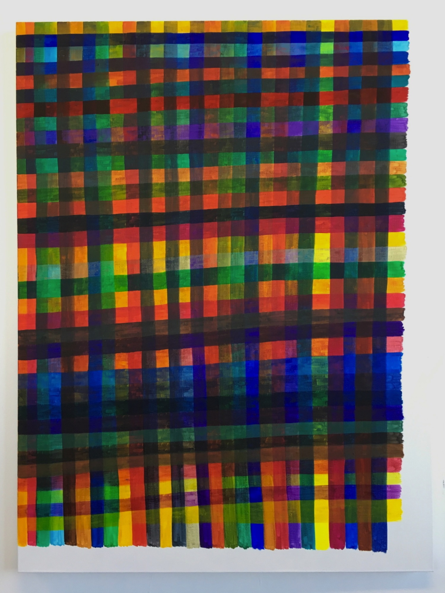 Renee Cosgrave, <em>Lines, (Transparent Colours) - Colour Chart</em>, 2016, oil on linen, 122 x 91 cm.