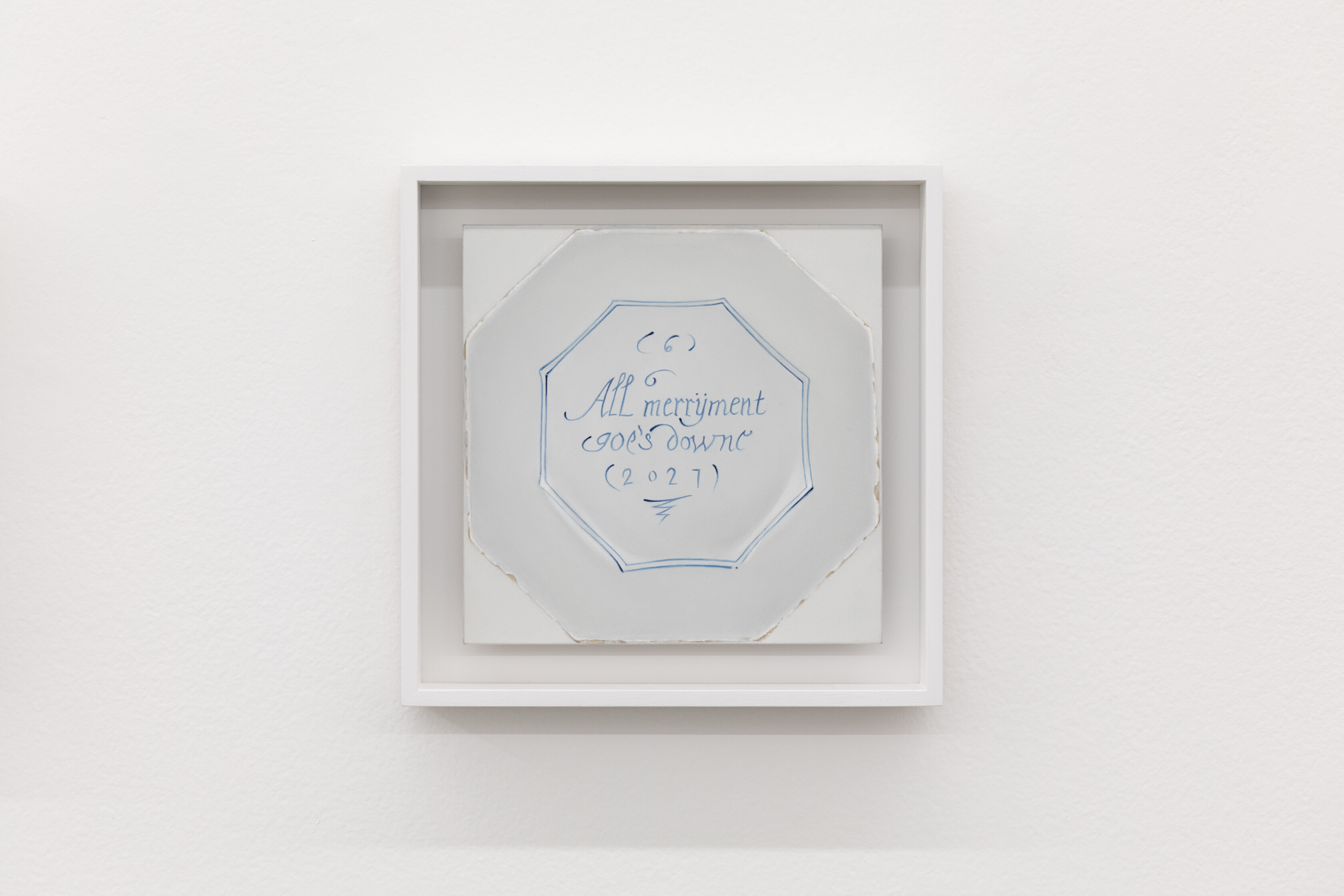 <p>Rachael Robb,<em> All Merriment goes down, Delft plate (1727)</em>, 2026, oil on gesso panel, 26 x 26 cm (framed). Photo: Andrew Curtis.</p>