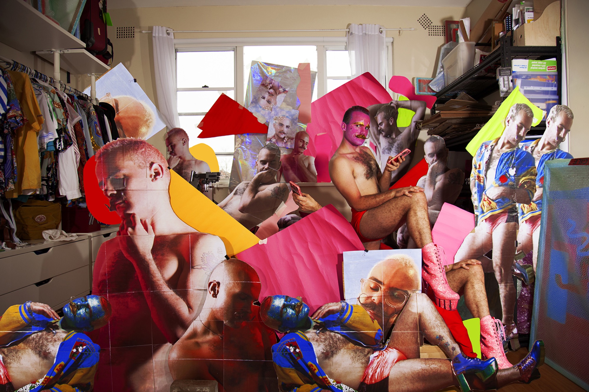 Kieran Butler, <em>And they, Sugar Boi, came out from a day dream (gurl-boi-burl-goi)</em>, 2018. Twin size doona cover, digital print on cotton pima, 180 x 210cm. Courtesy the artist.