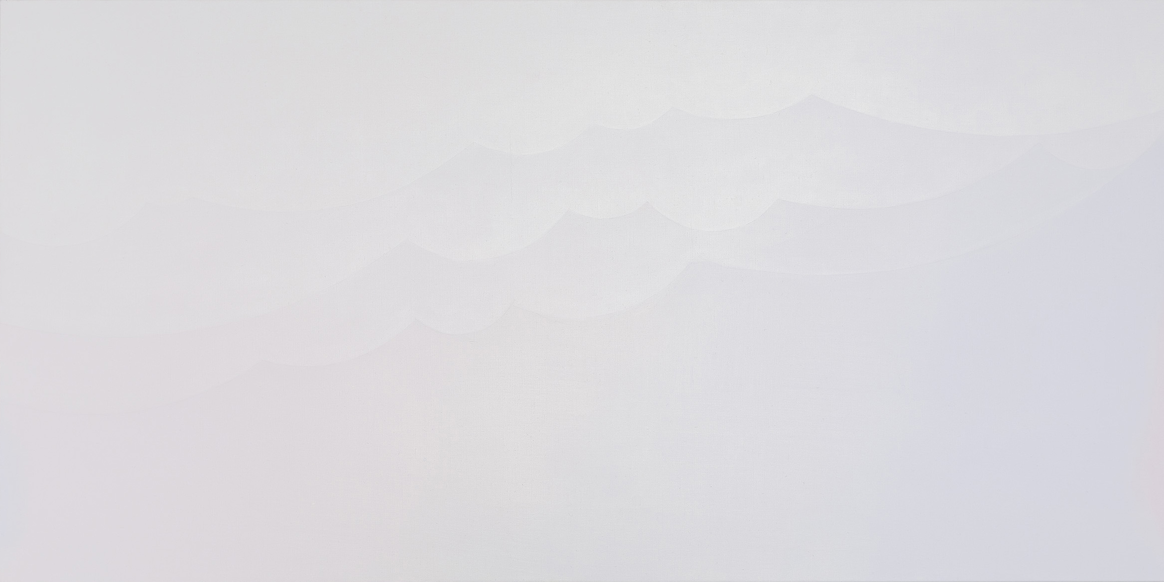 Rosslynd Piggott, <em>Tonal day and graduated cloud veil</em>, 2022-23, oil on linen 50 x 100 cm. Courtesy of the artist and Sutton Gallery, Melbourne. Photo: Christian Capurro