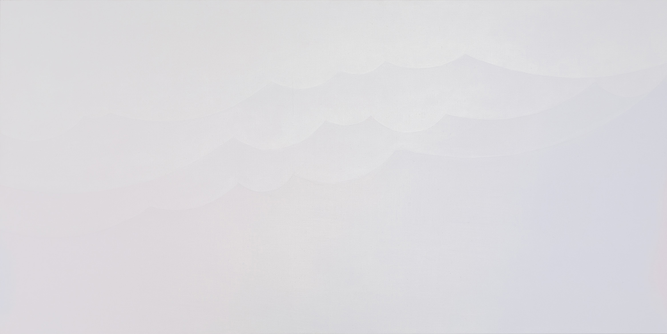 Rosslynd Piggott, <em>Tonal day and graduated cloud veil</em>, 2022-23, oil on linen 50 x 100 cm. Courtesy of the artist and Sutton Gallery, Melbourne. Photo: Christian Capurro