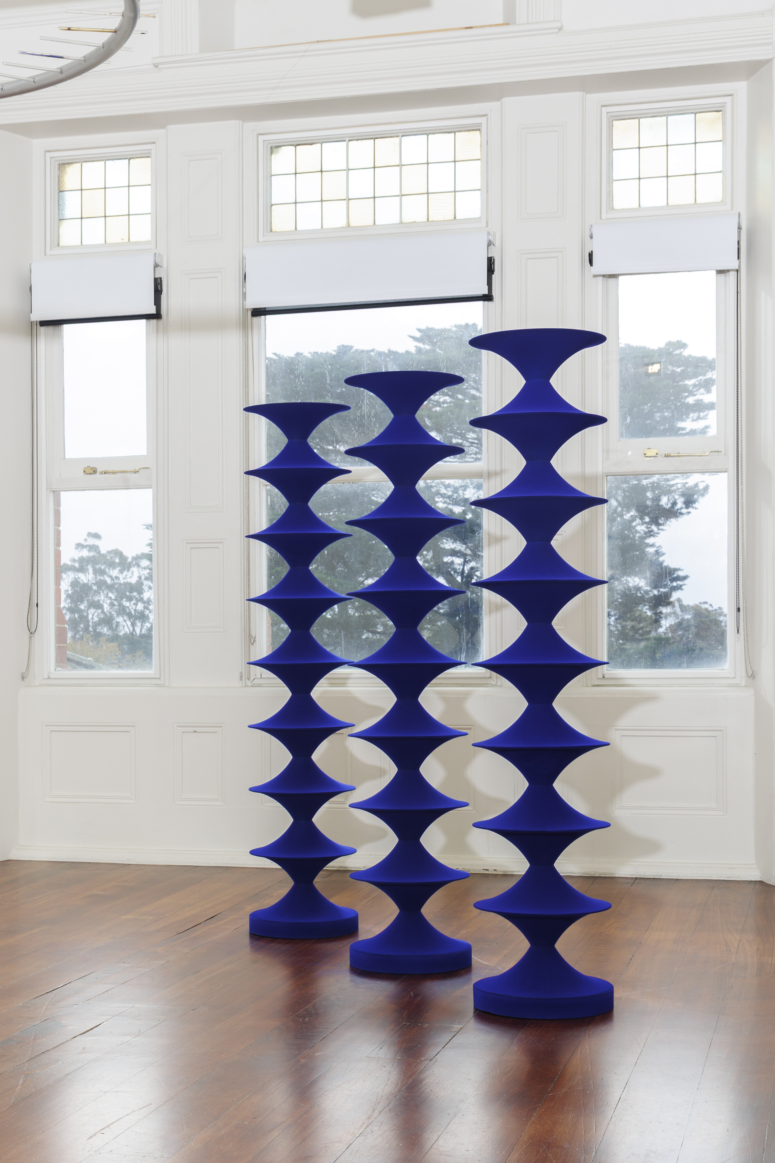 <p>Olive Guardiani, <em>Breath of the Grid</em>, 2026, polypropylene, synthetic fibres, steel. Photo: James Henry</p>