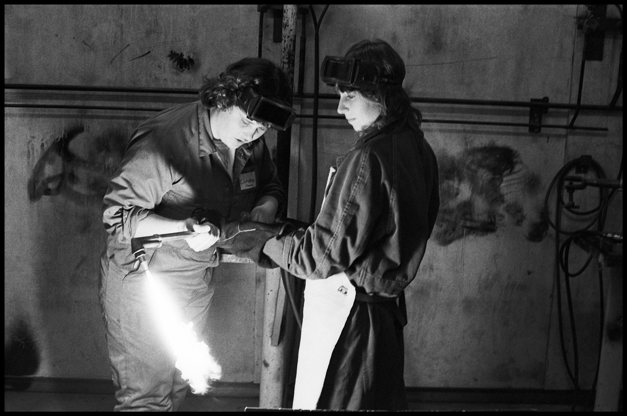 Ruth Maddison, <em>Trade workshop for girls, Preston TAFE</em>, 1984, pigment print from scanned negative, 18.6 x 28 cm (image size). Courtesy of the artist and the Centre for Contemporary Photography.